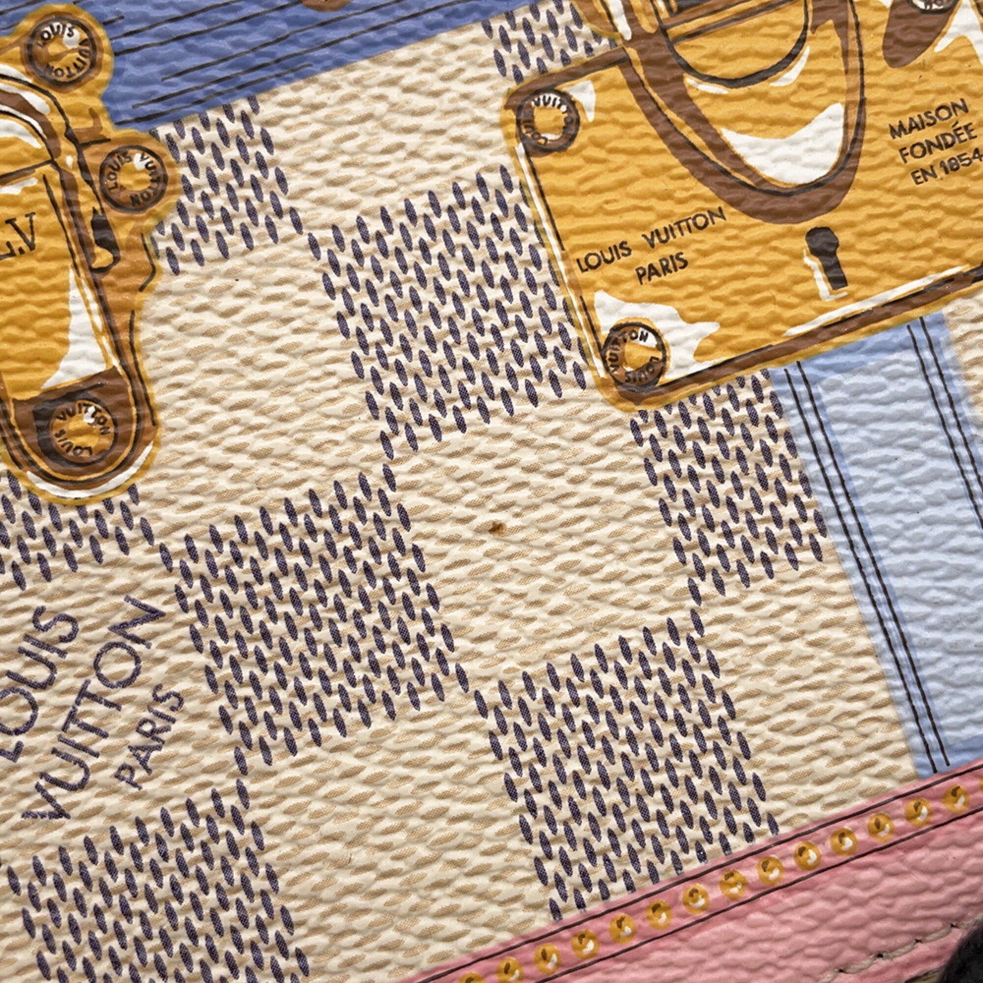 Louis Vuitton Damier Azur Rose Ballerine Damier Azur Chain/Shoulder Wallet (Pre-Owned)