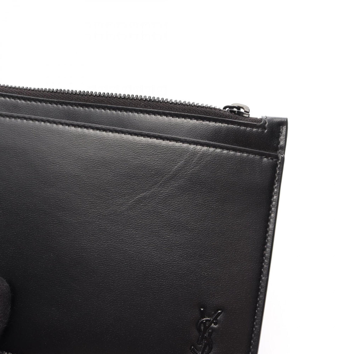 Yves Saint Laurent Black Leather Handbag Pouch (Pre-Owned)