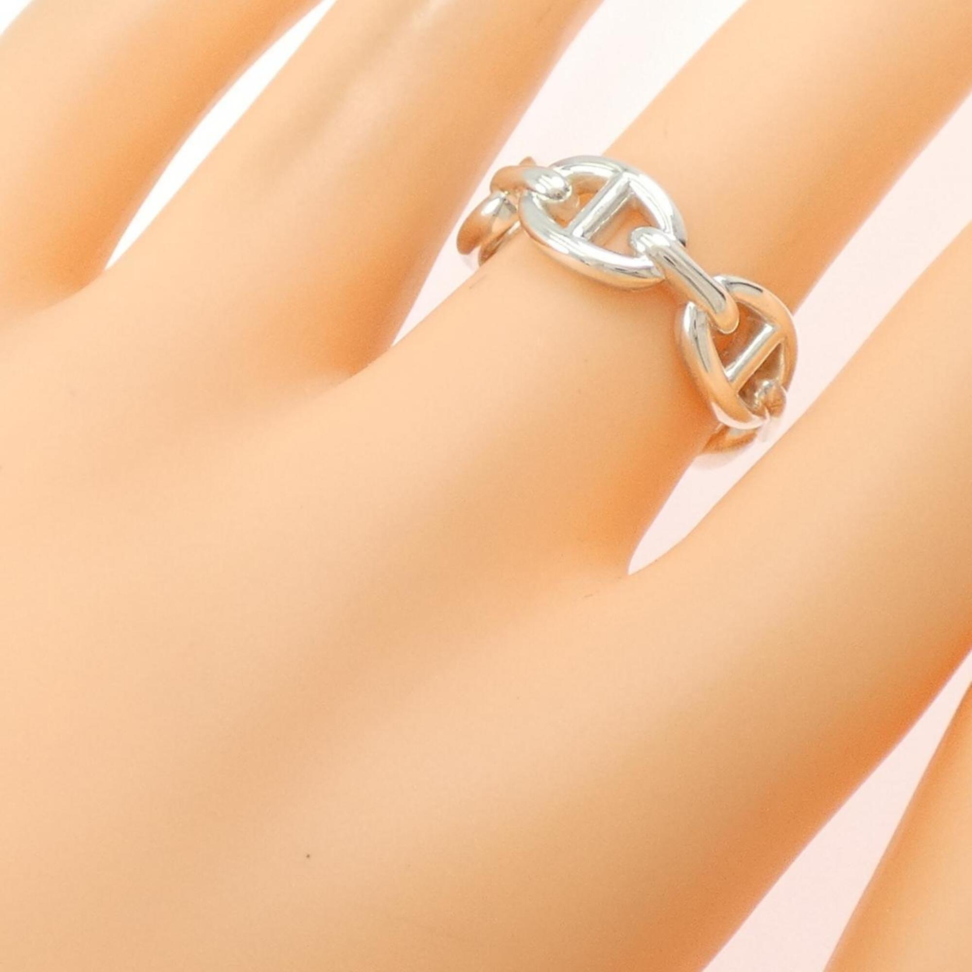 Hermes Silver 925 Band Ring (Pre-Owned)
