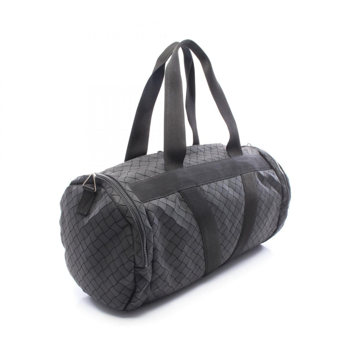 Bottega Veneta Black Rubber Boston Bag Handbag (Pre-Owned)
