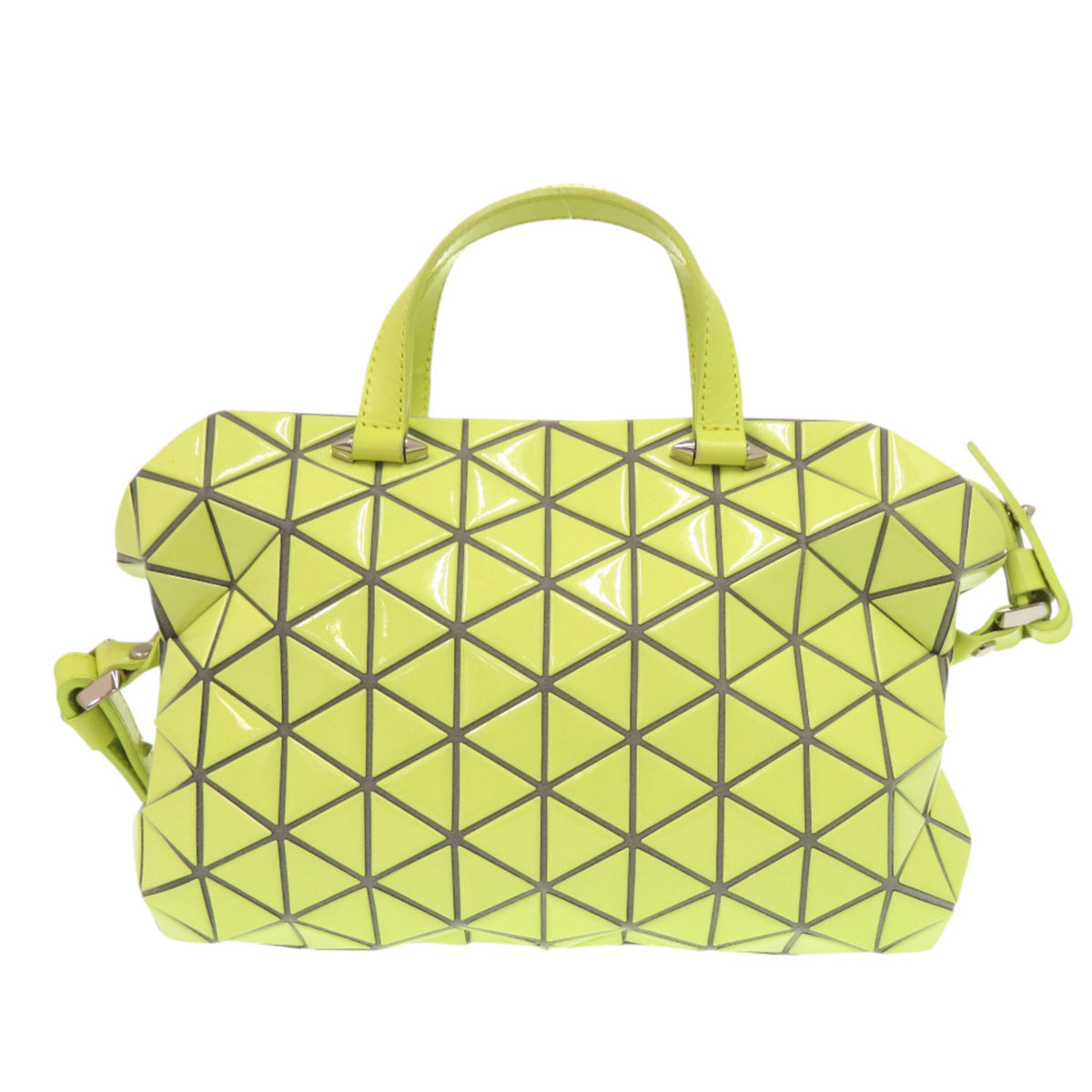 Issey Miyake Yellow Elastane Leather Handbag Shoulder Bag (Pre-Owned)