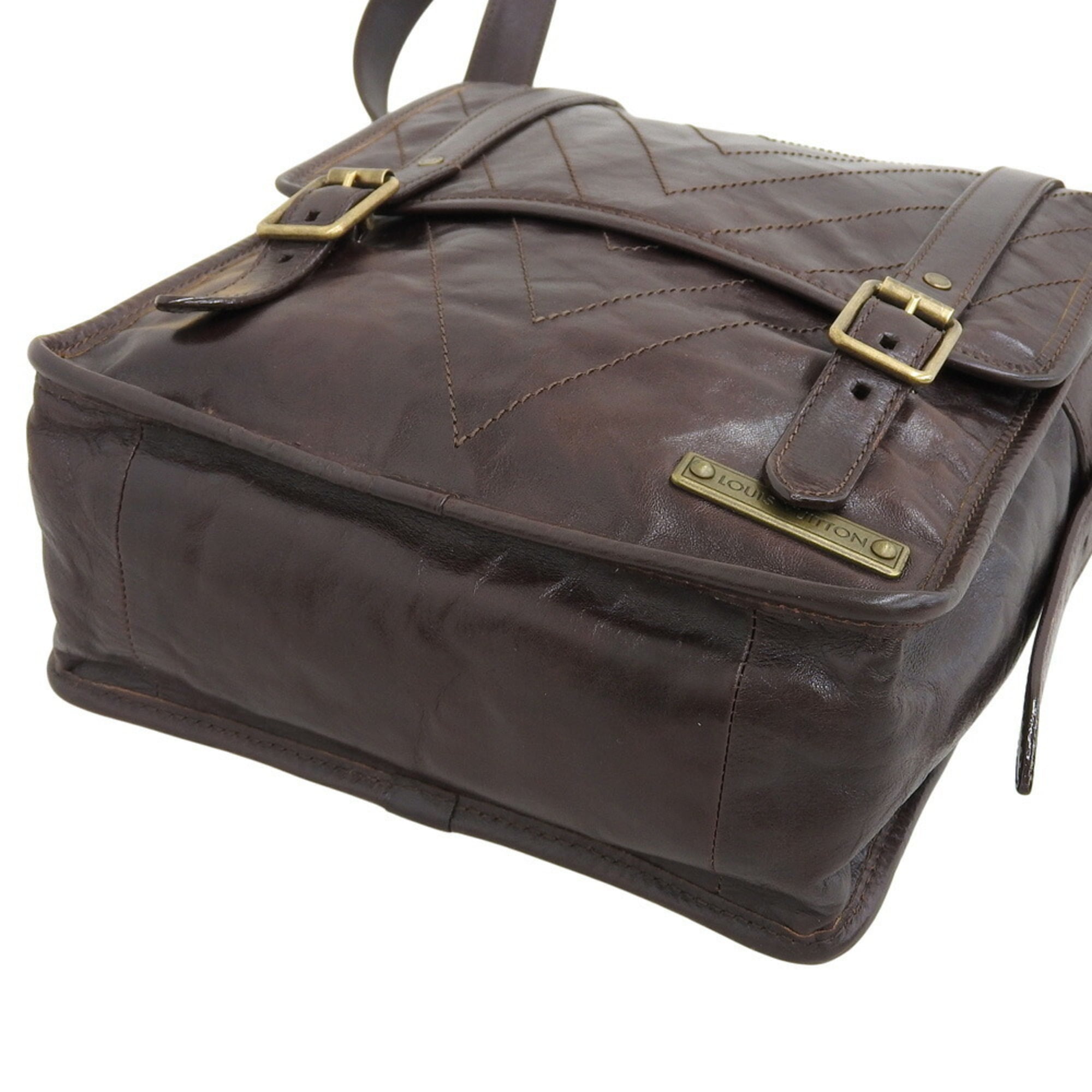 Louis Vuitton Brown Leather Shoulder Bag (Pre-Owned)