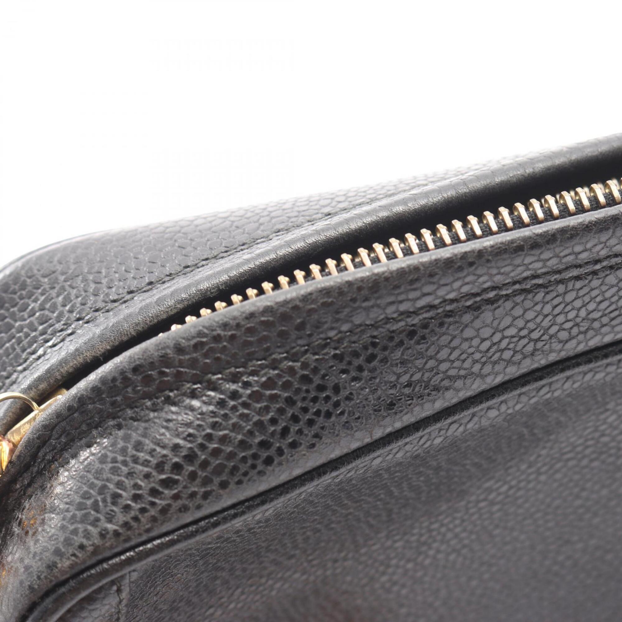 Chanel Black Leather Handbag Shoulder Bag (Pre-Owned)