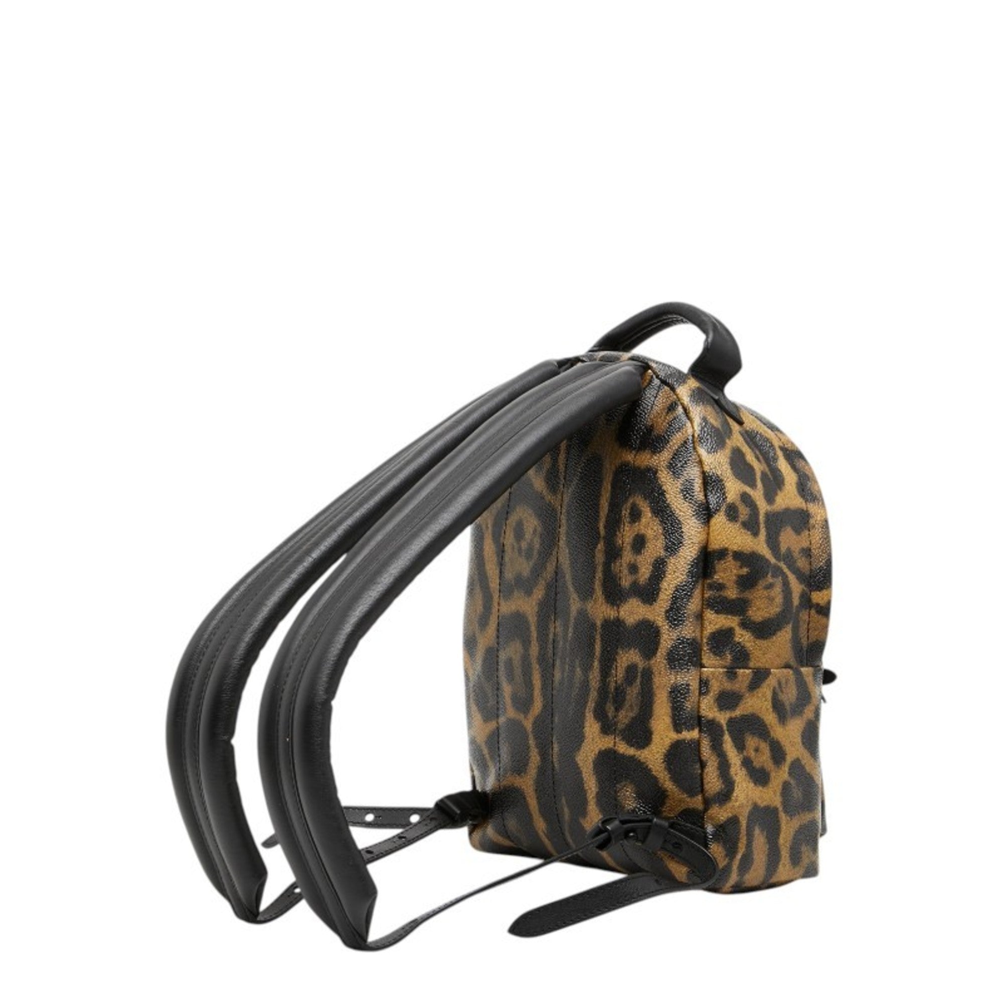 Louis Vuitton Black Brown Leopard Pvc Leather Backpack Basket (Pre-Owned)