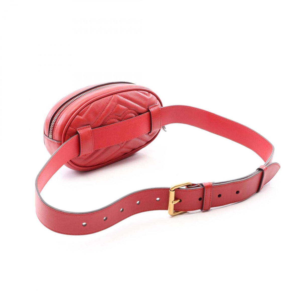 Gucci Red Color Leather Fanny Pack (Pre-Owned)