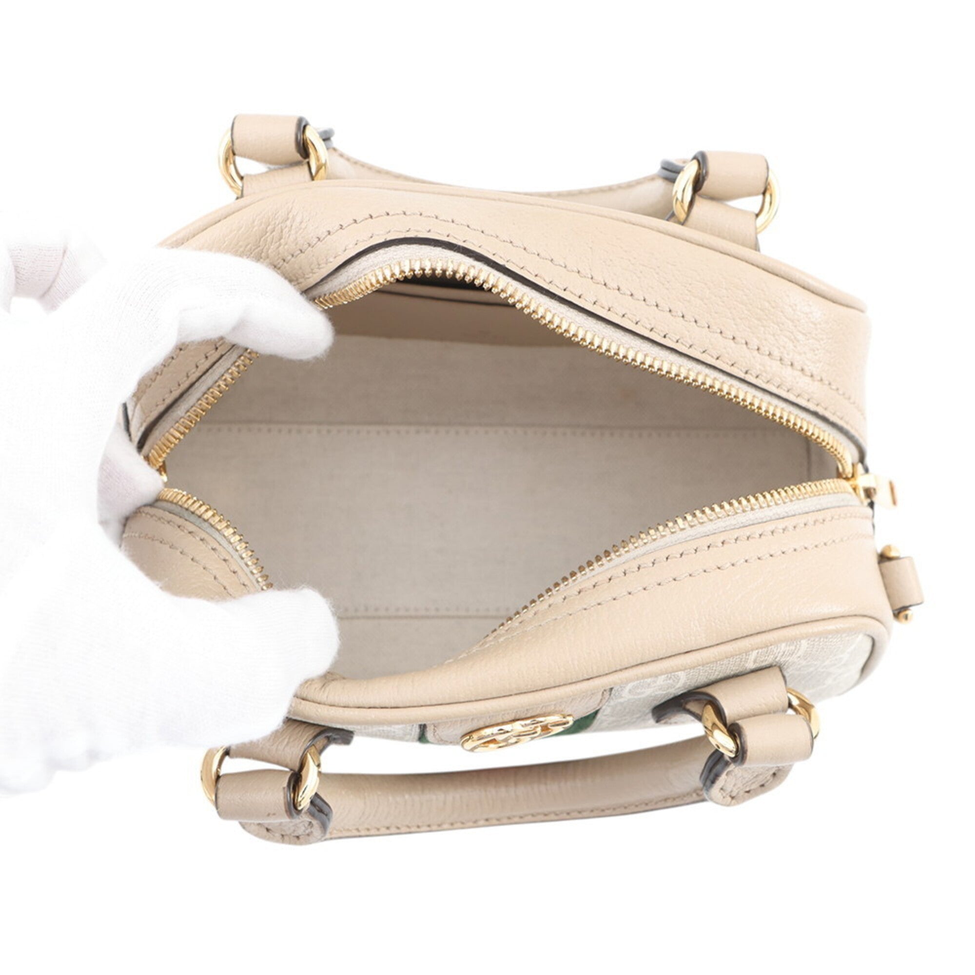 Gucci Beige Gg Supreme Leather Handbag Shoulder Bag (Pre-Owned)