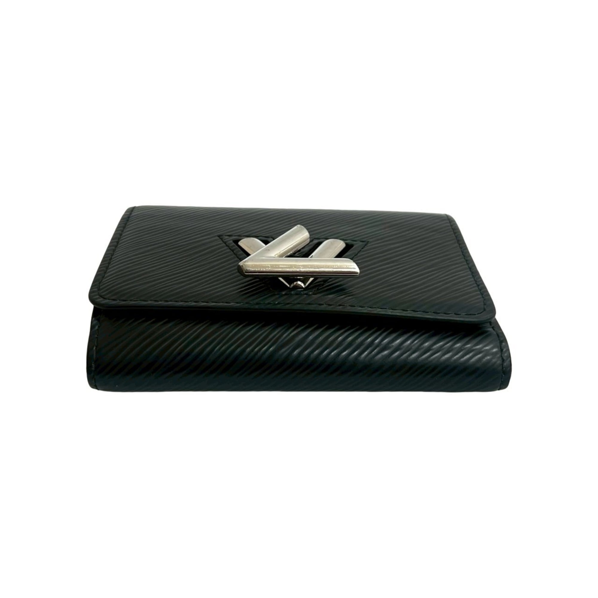 Louis Vuitton Black Leather Wallet (Tri-Fold) (Pre-Owned)