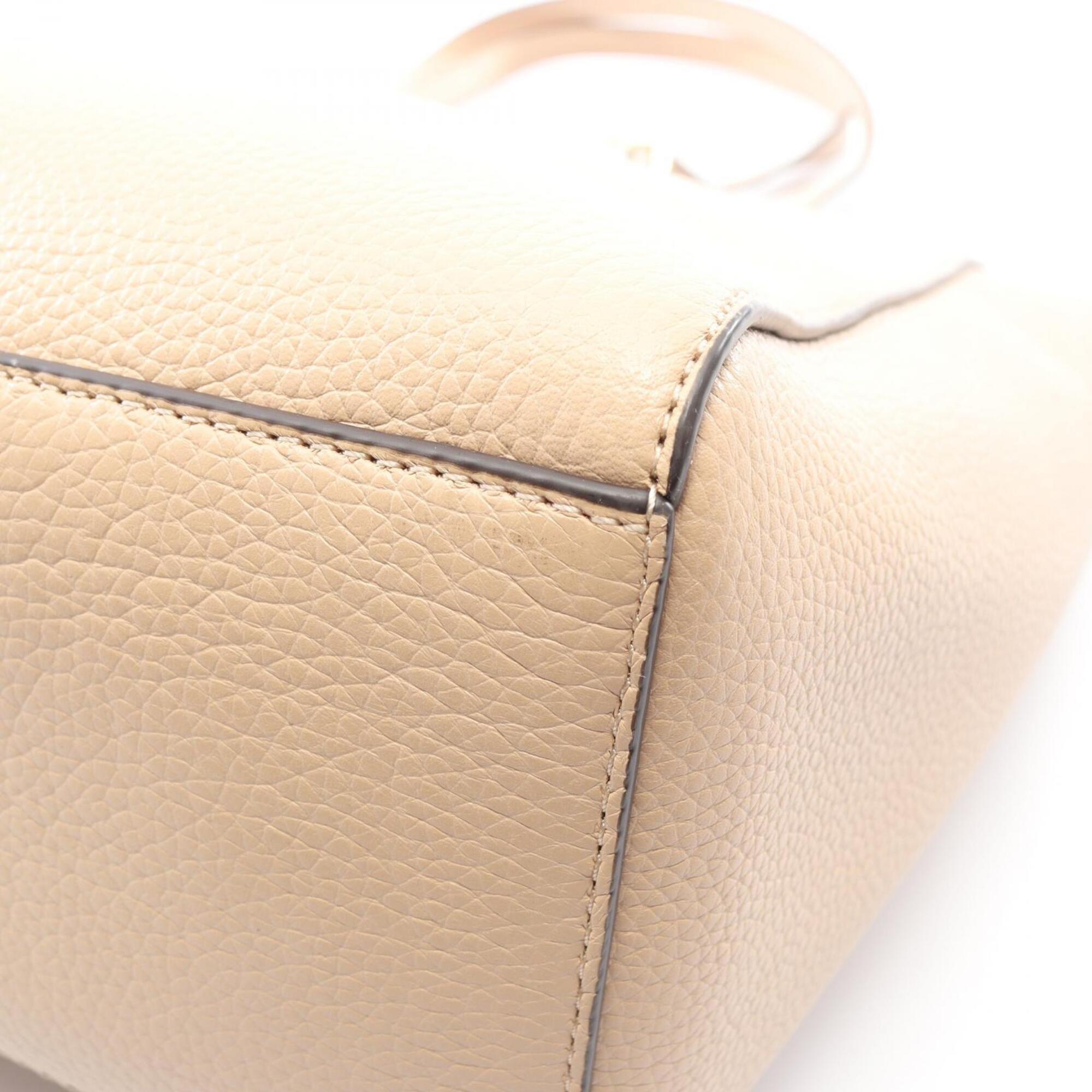 Michael Kors Beige Leather Handbag Tote Bag Weekend Bag (Pre-Owned)