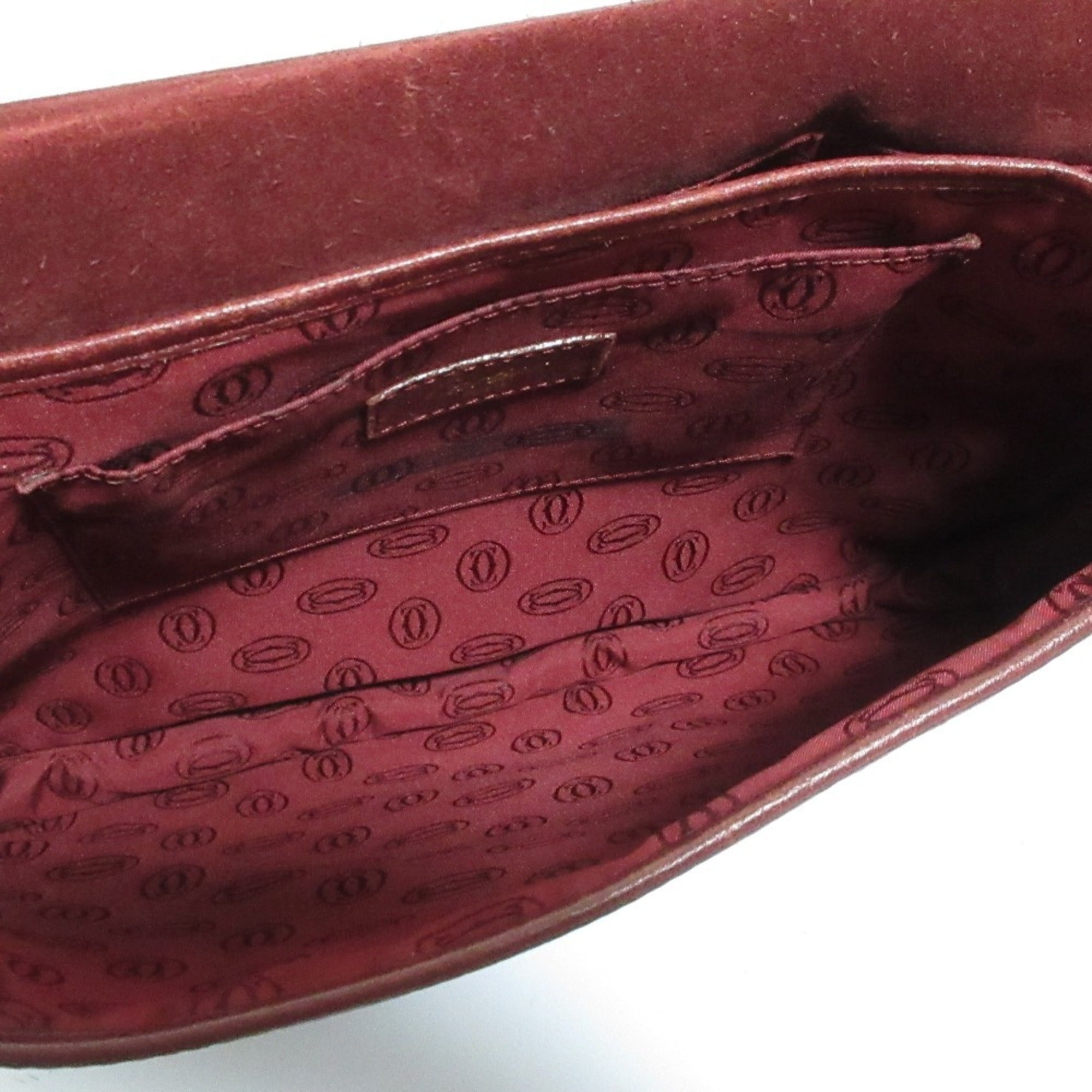 Cartier Bordeaux Leather Shoulder Bag (Pre-Owned)