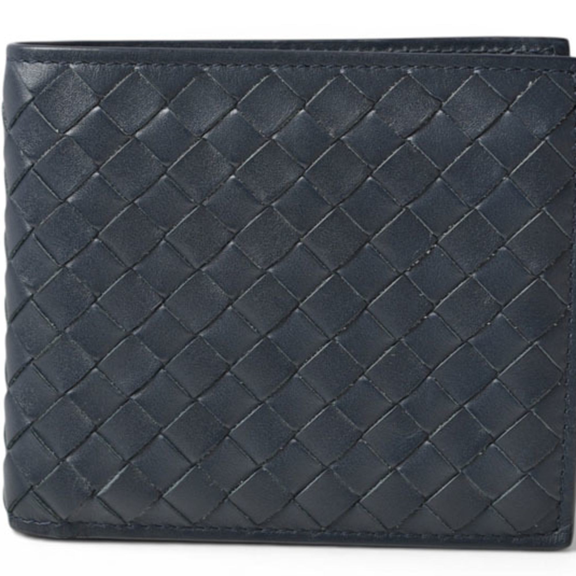 Bottega Veneta Navy Leather Wallet (Bi-Fold) (Pre-Owned)