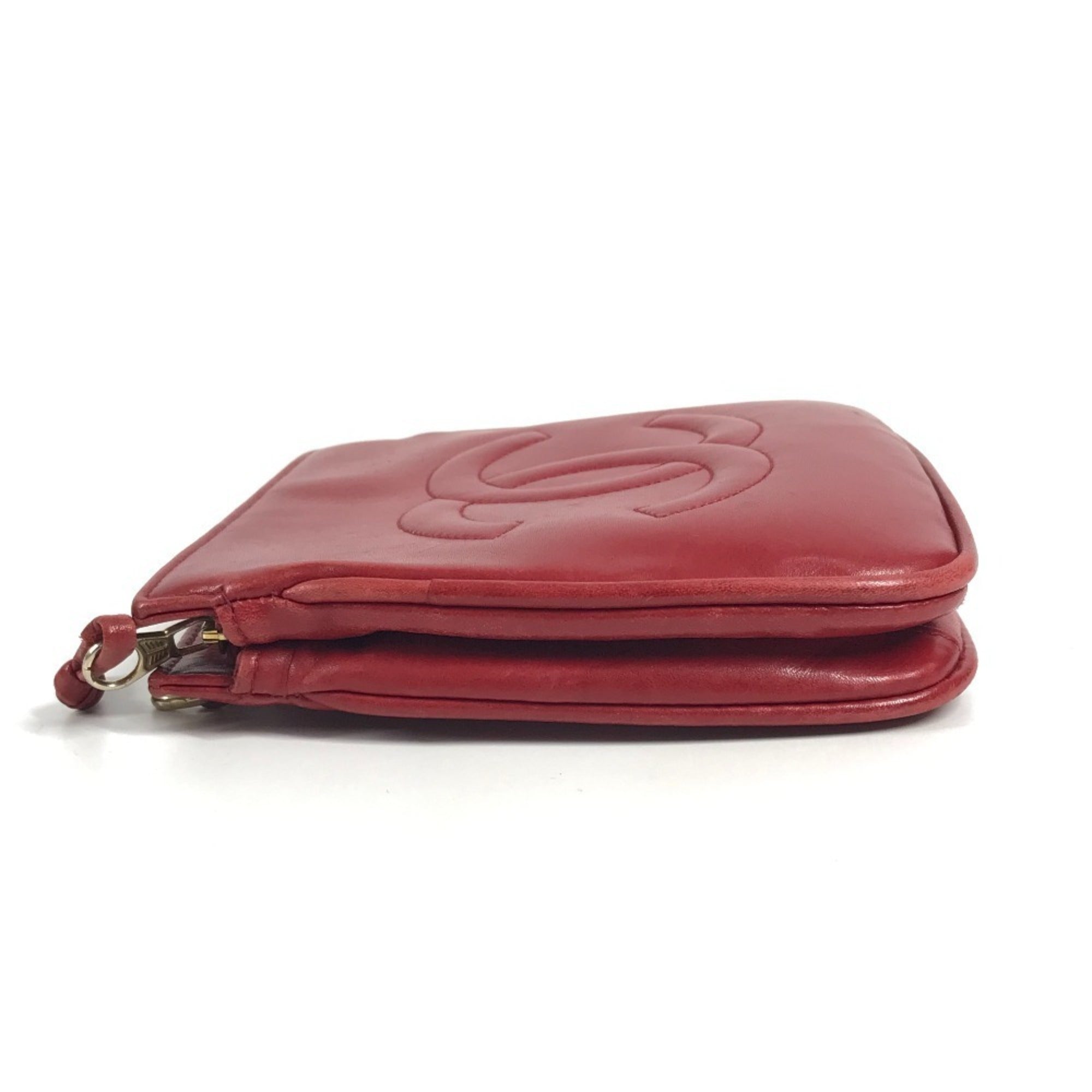 Chanel Red Color Leather Beach Bag Fanny Pack Pouch Sling Bag (Pre-Owned)