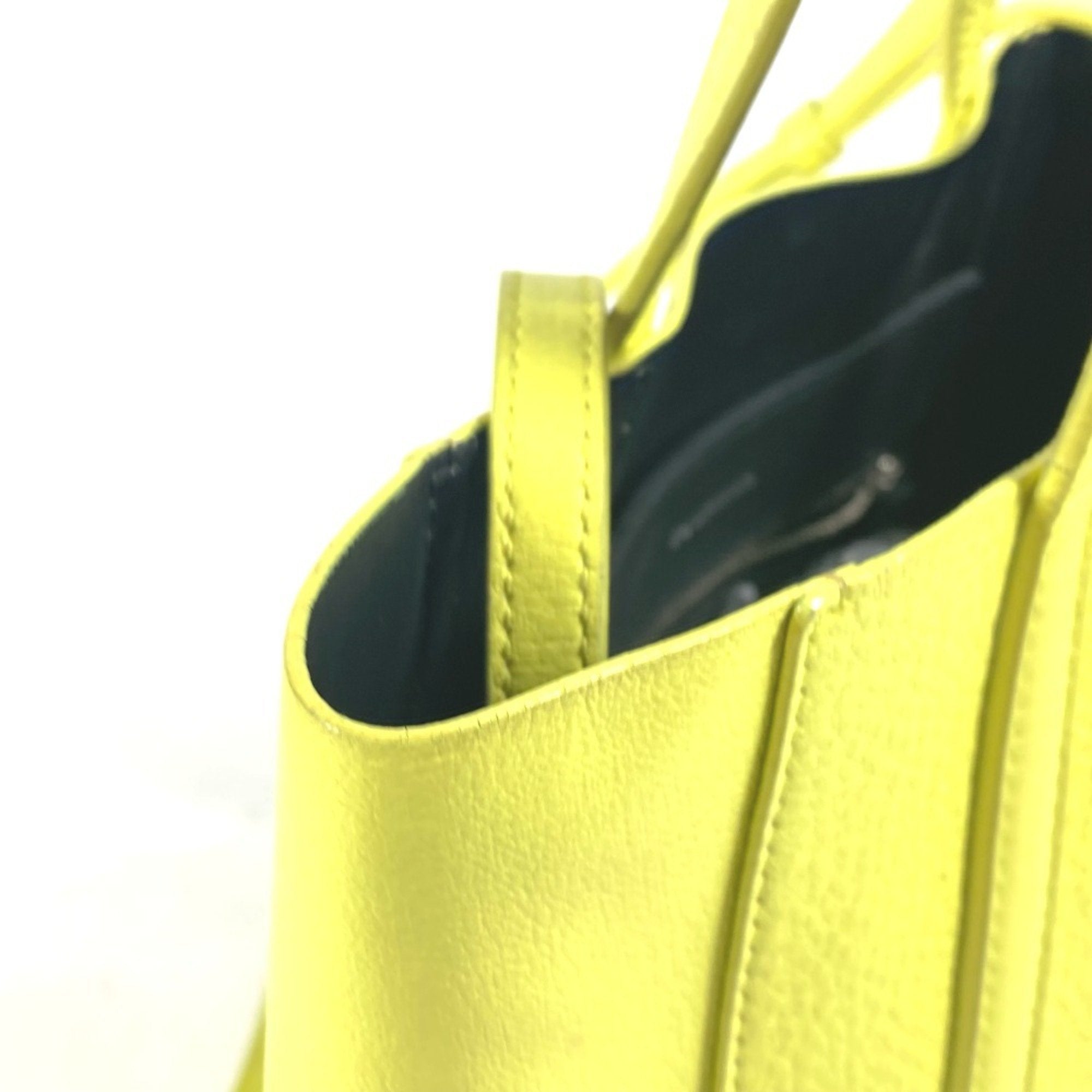 Balenciaga Black Yellow Leather Shoulder Bag Tote Bag (Pre-Owned)