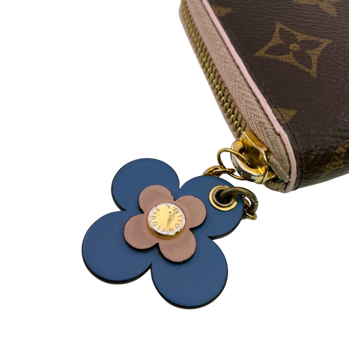 Louis Vuitton Monogram Blue Pink Leather Long Wallet (Bi-Fold) (Pre-Owned)