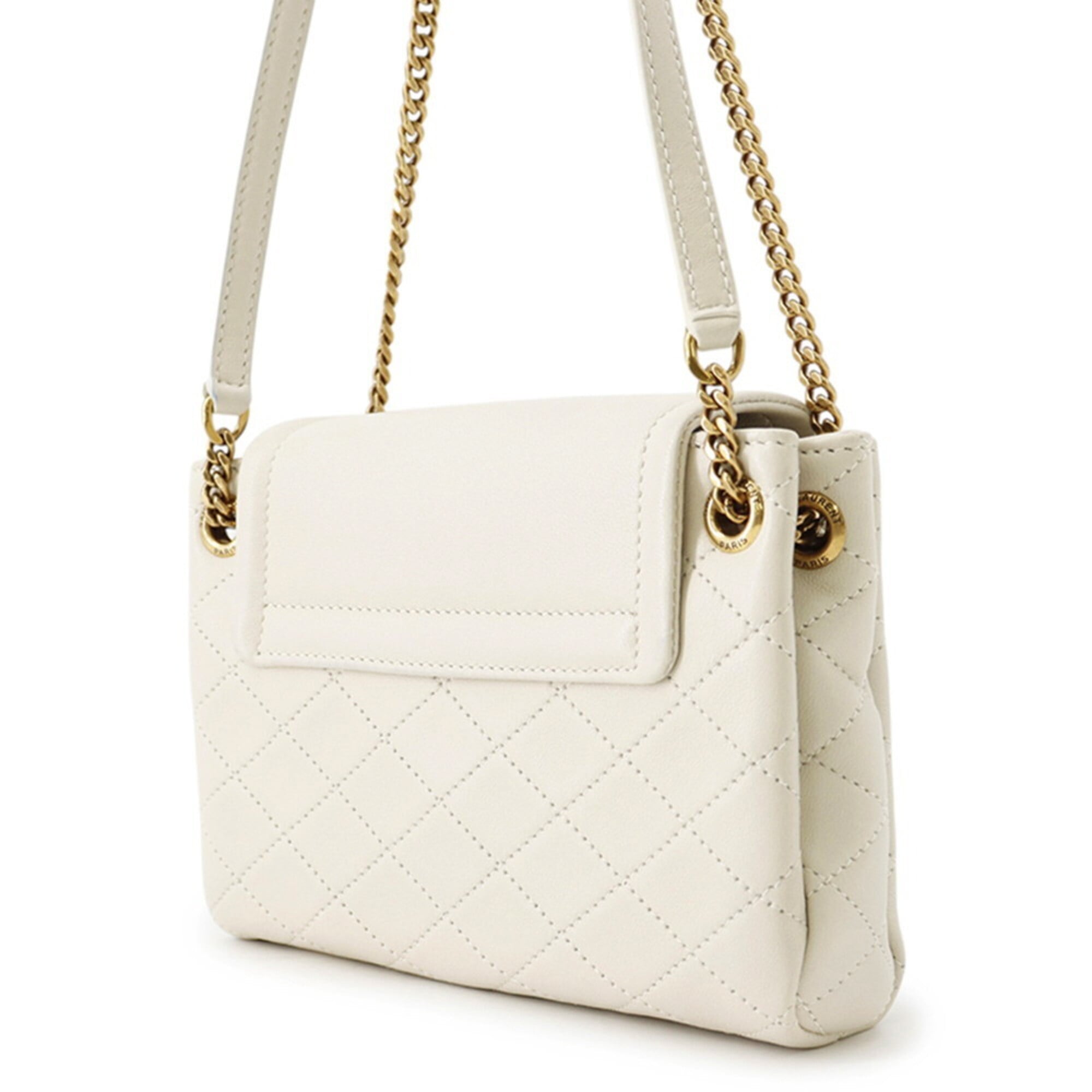 Saint Laurent White Leather Handbag Shoulder Bag (Pre-Owned)