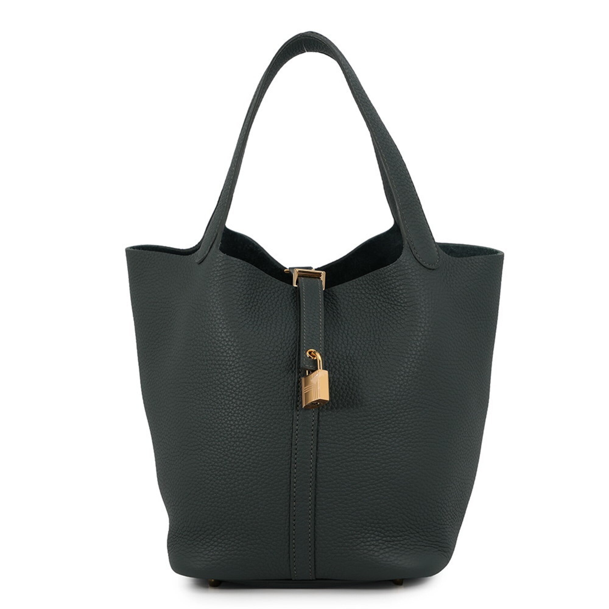 Hermes Picotin Vert Taurillon Clemence Leather Handbag Tote Bag (Pre-Owned)