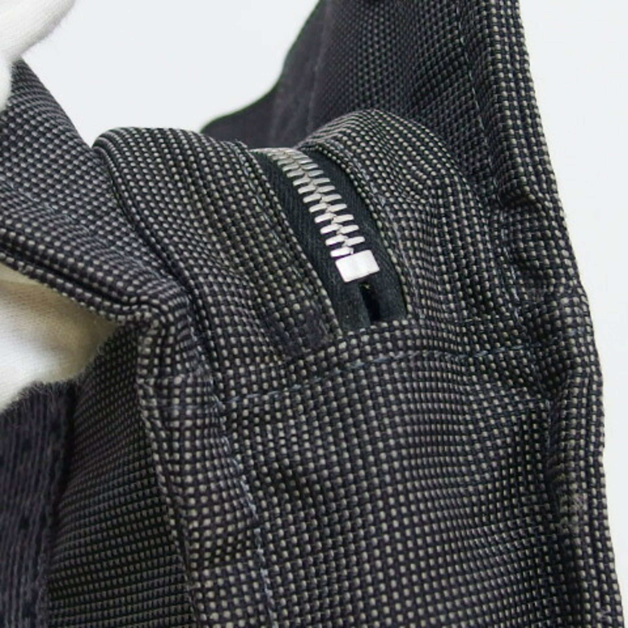 Hermes Her Line Gray Nylon Canvas Handbag Tote Bag (Pre-Owned)