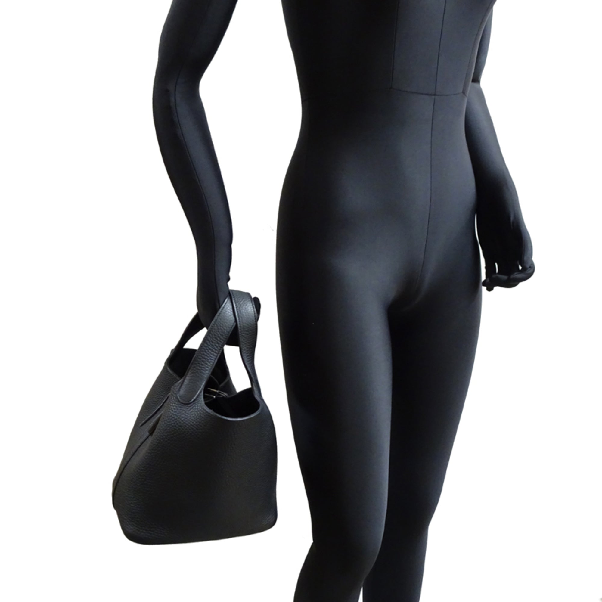 Hermes Black Taurillon Clemence Leather Handbag (Pre-Owned)