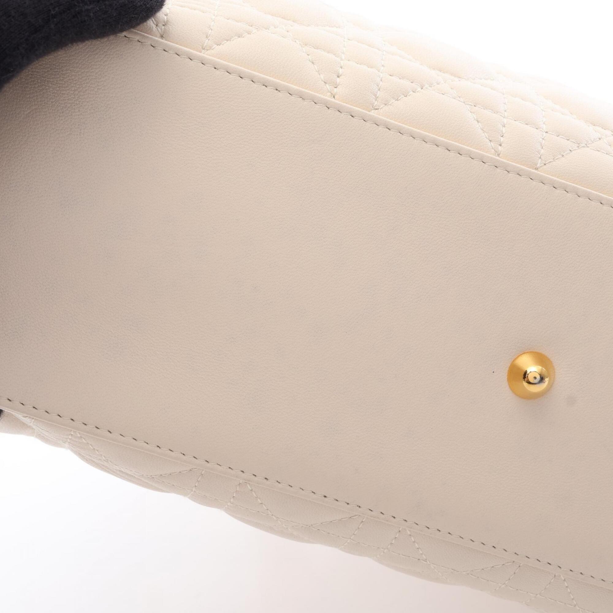Christian Dior Lady Dior Ivory Leather Handbag (Pre-Owned)