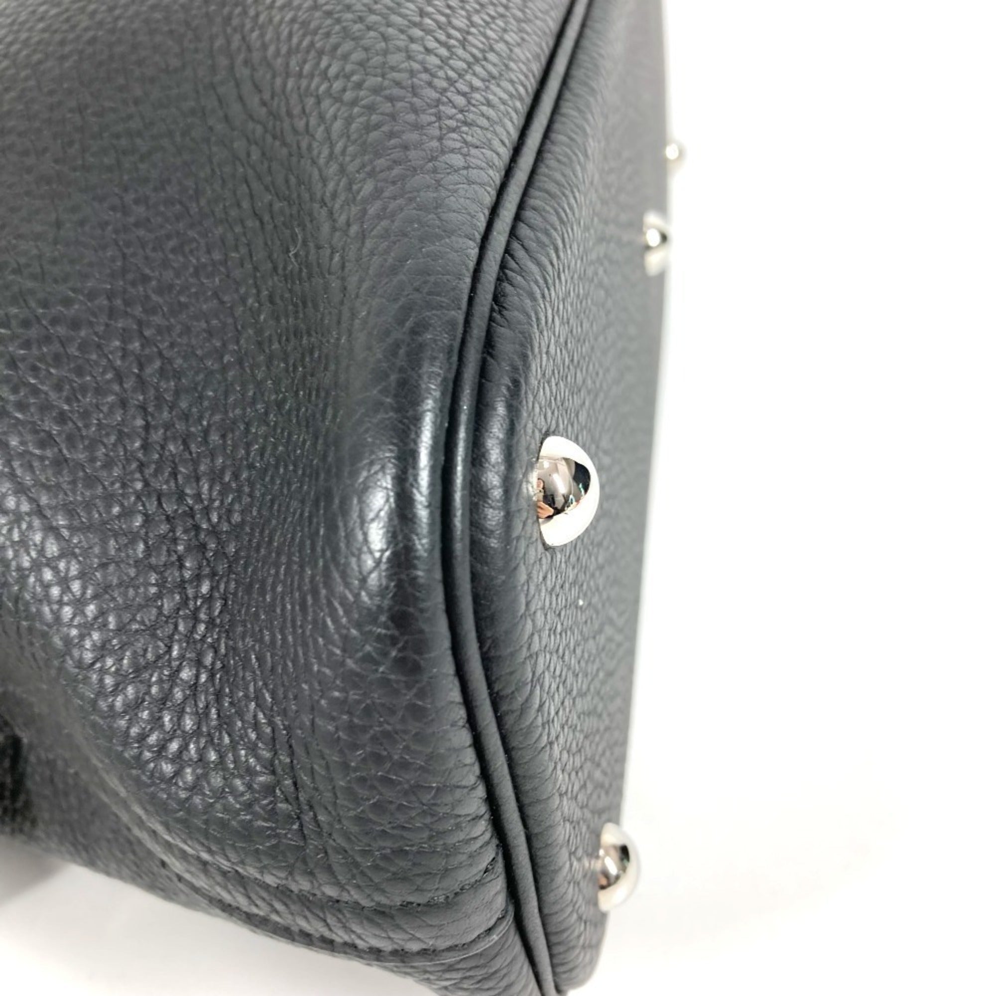 Hermes Black Taurillon Clemence Leather Handbag Shoulder Bag Tote Bag (Pre-Owned)