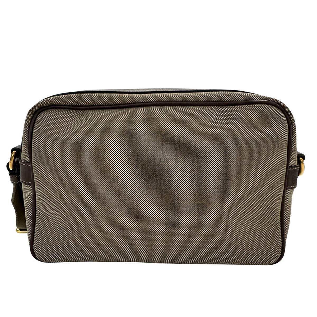 Prada Beige Brown Nylon Canvas Handbag Shoulder Bag (Pre-Owned)