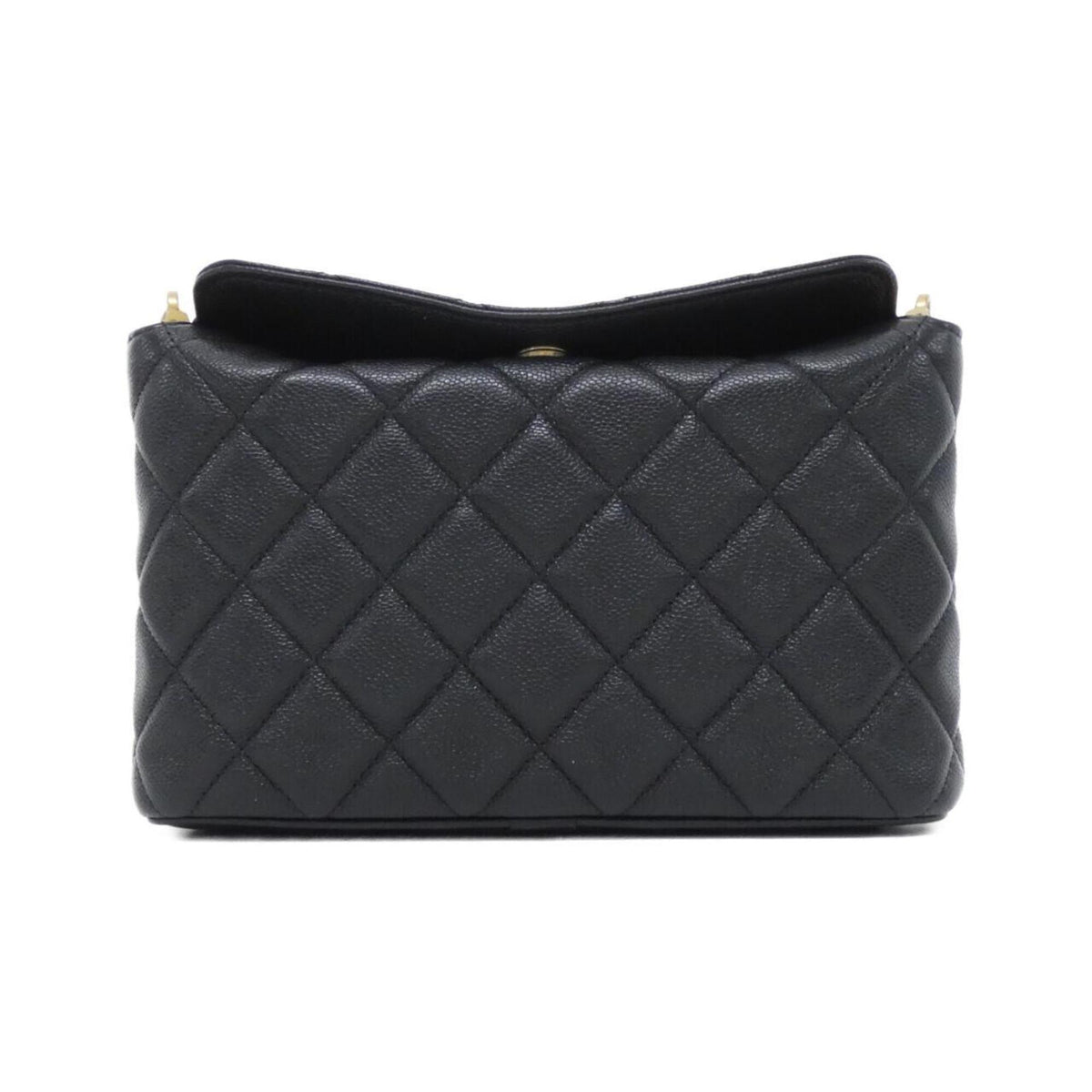 Chanel Black Grained Calfskin Handbag Shoulder Bag (Pre-Owned)