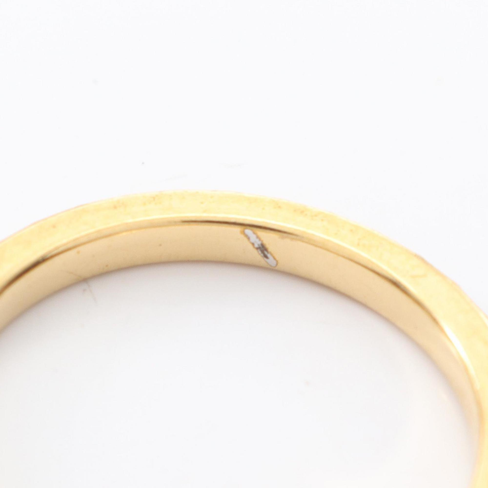 Christian Dior Gold Clear Gold Plating Rhinestone Band Ring (Pre-Owned)