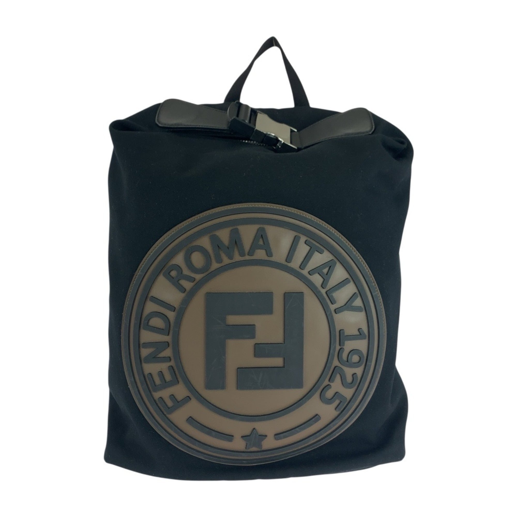 Fendi Black Brown Canvas Backpack (Pre-Owned)