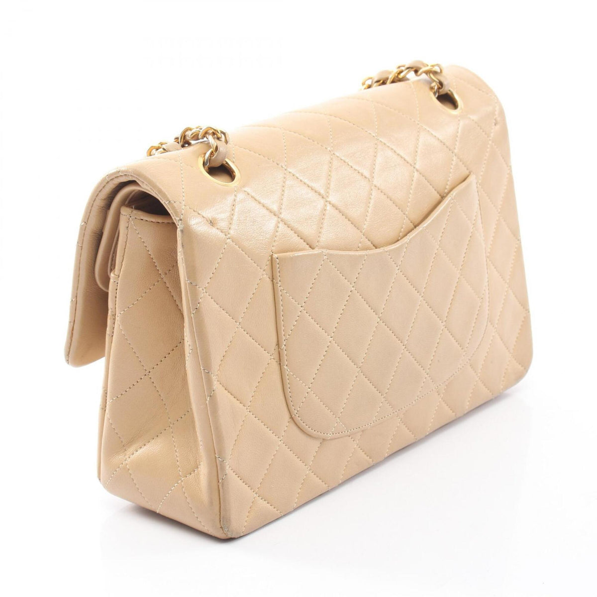 Chanel Beige Leather Handbag Shoulder Bag (Pre-Owned)