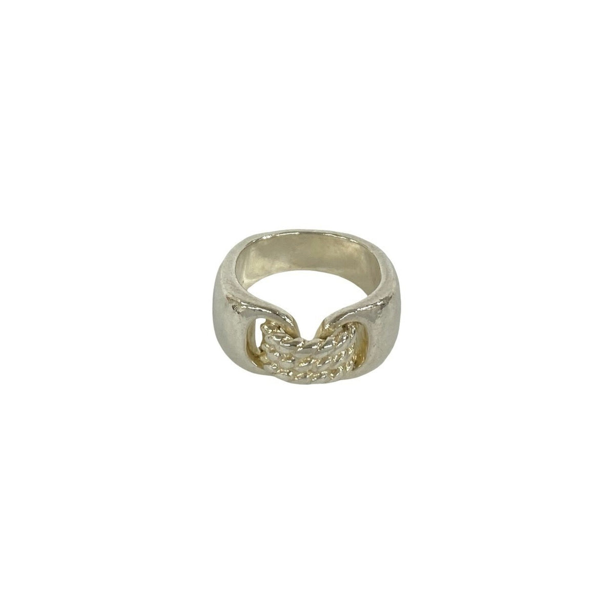 Hermes Silver Silver 925 Band Ring (Pre-Owned)