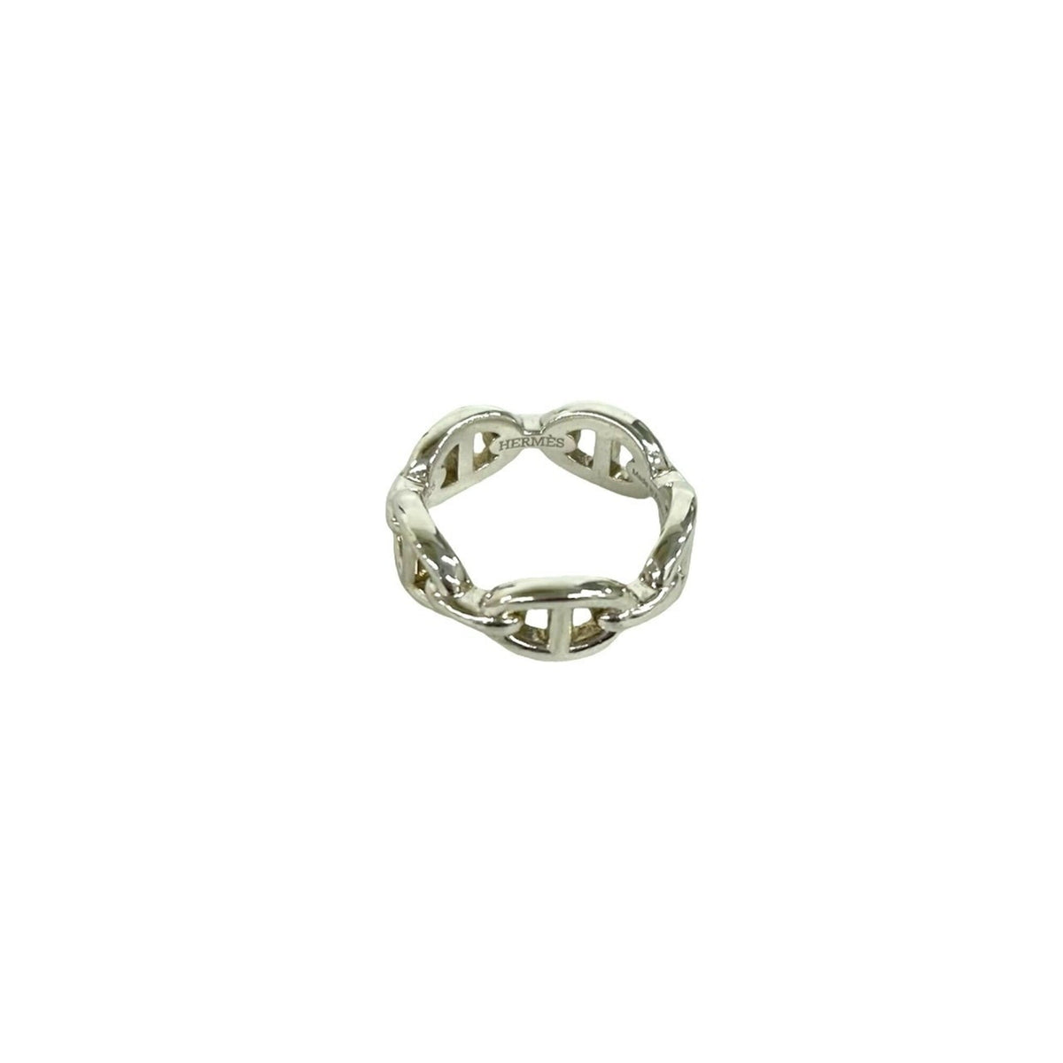 Hermes Silver Silver 925 Band Ring (Pre-Owned)