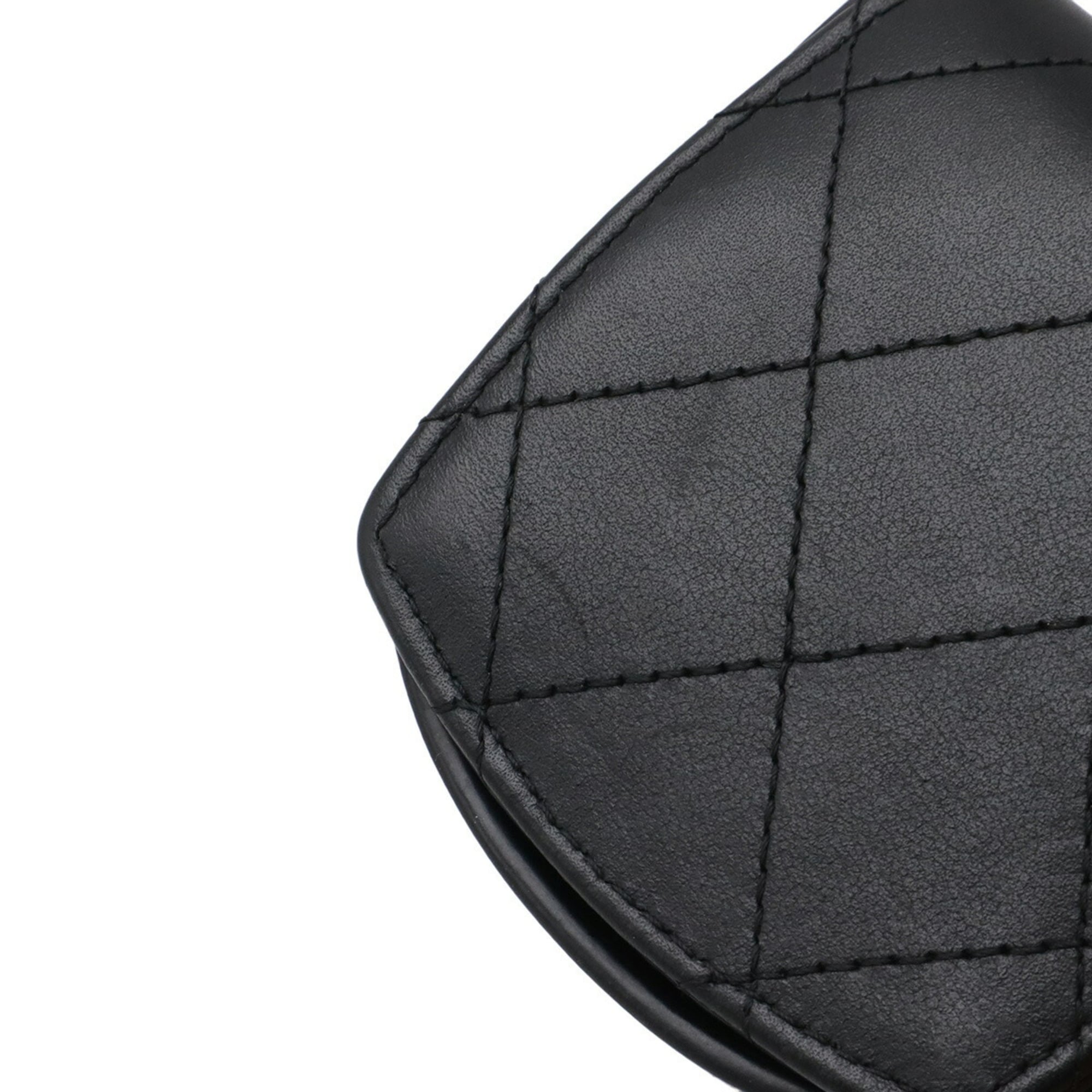 Chanel Black Leather Coin Purse/Coin Case (Pre-Owned)