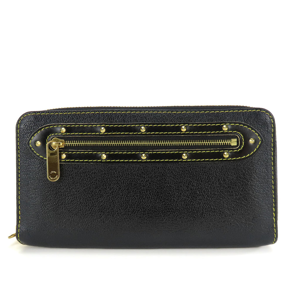 Louis Vuitton Black Leather Long Wallet (Bi-Fold) (Pre-Owned)