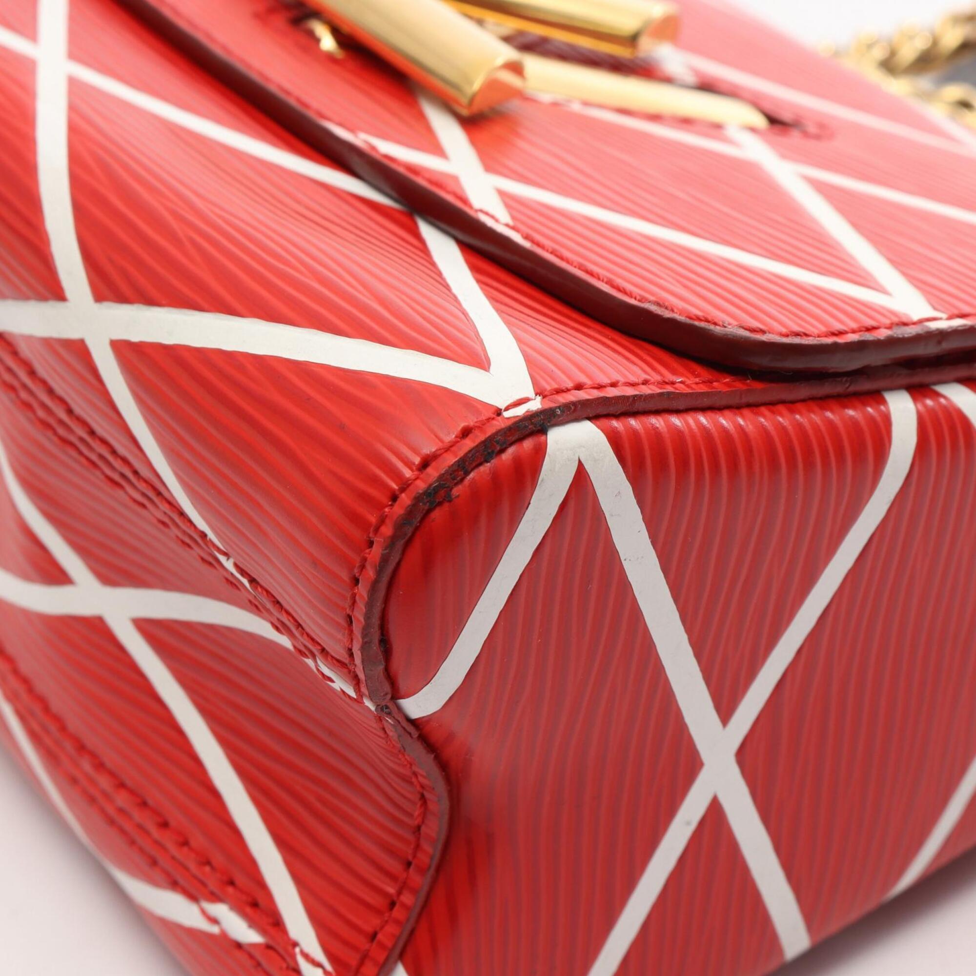 Louis Vuitton Red Color White Leather Handbag Shoulder Bag (Pre-Owned)