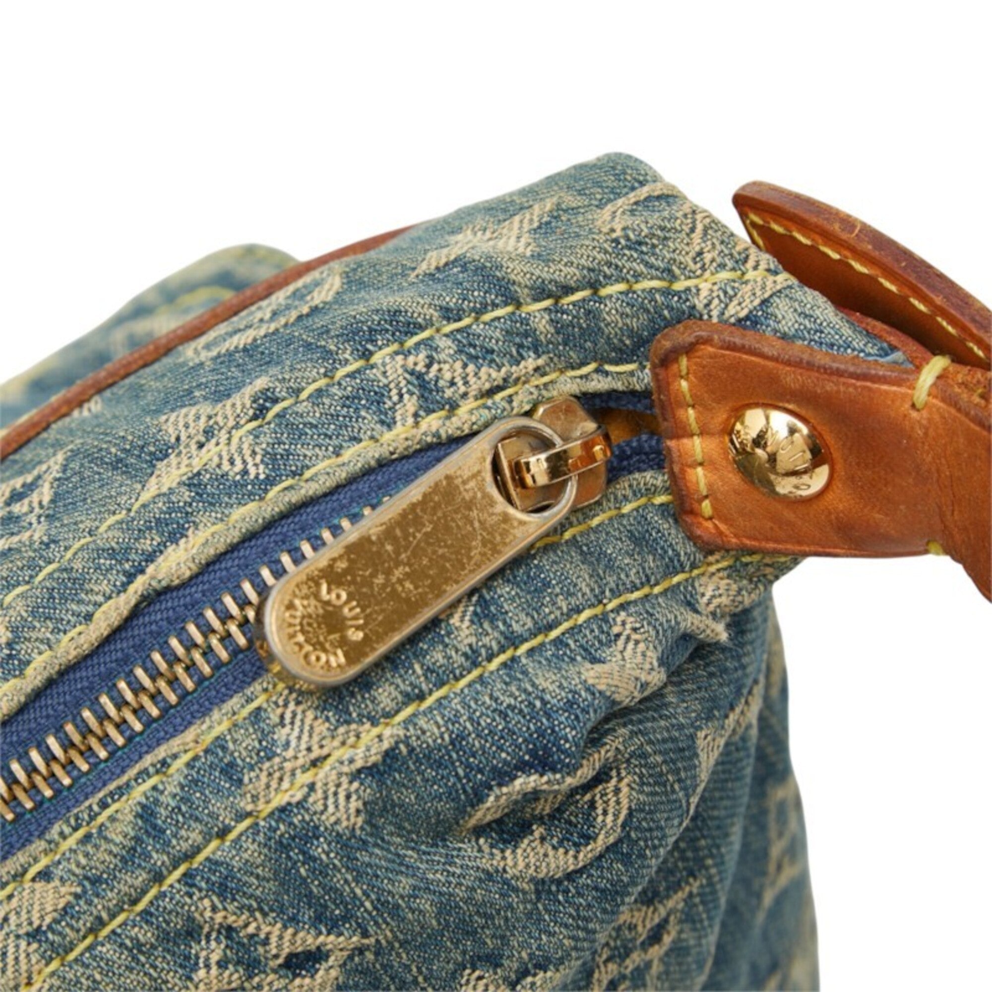 Louis Vuitton Monogram Denim Leather Shoulder Bag (Pre-Owned)