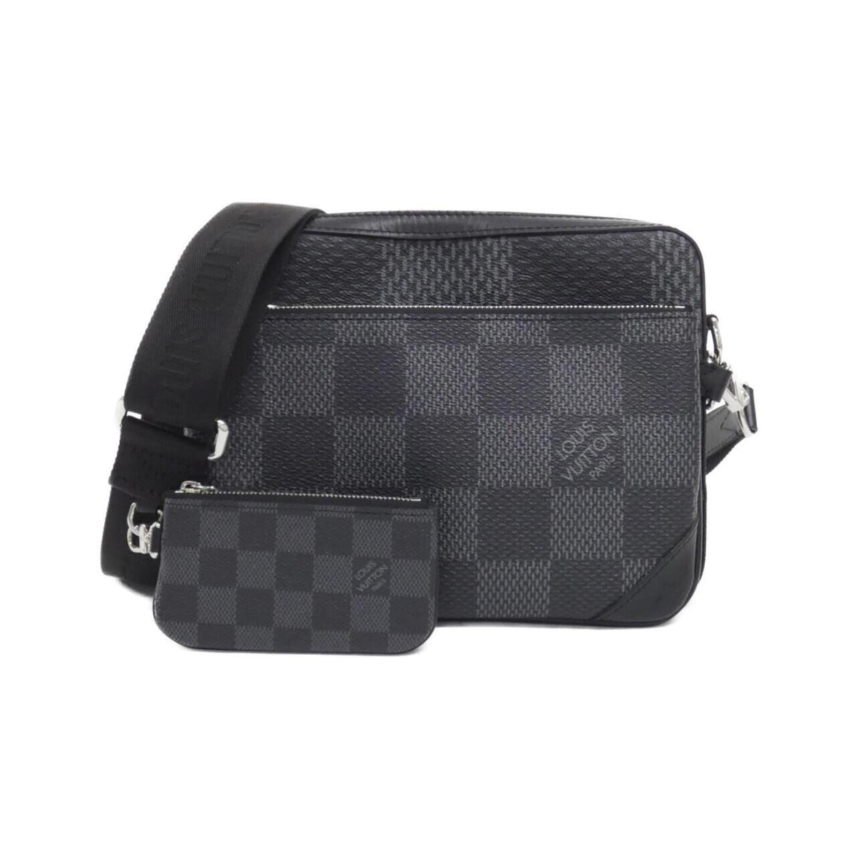Louis Vuitton Damier Graphite Graphite Gray Coated Canvas Pouch Shoulder Bag (Pre-Owned)