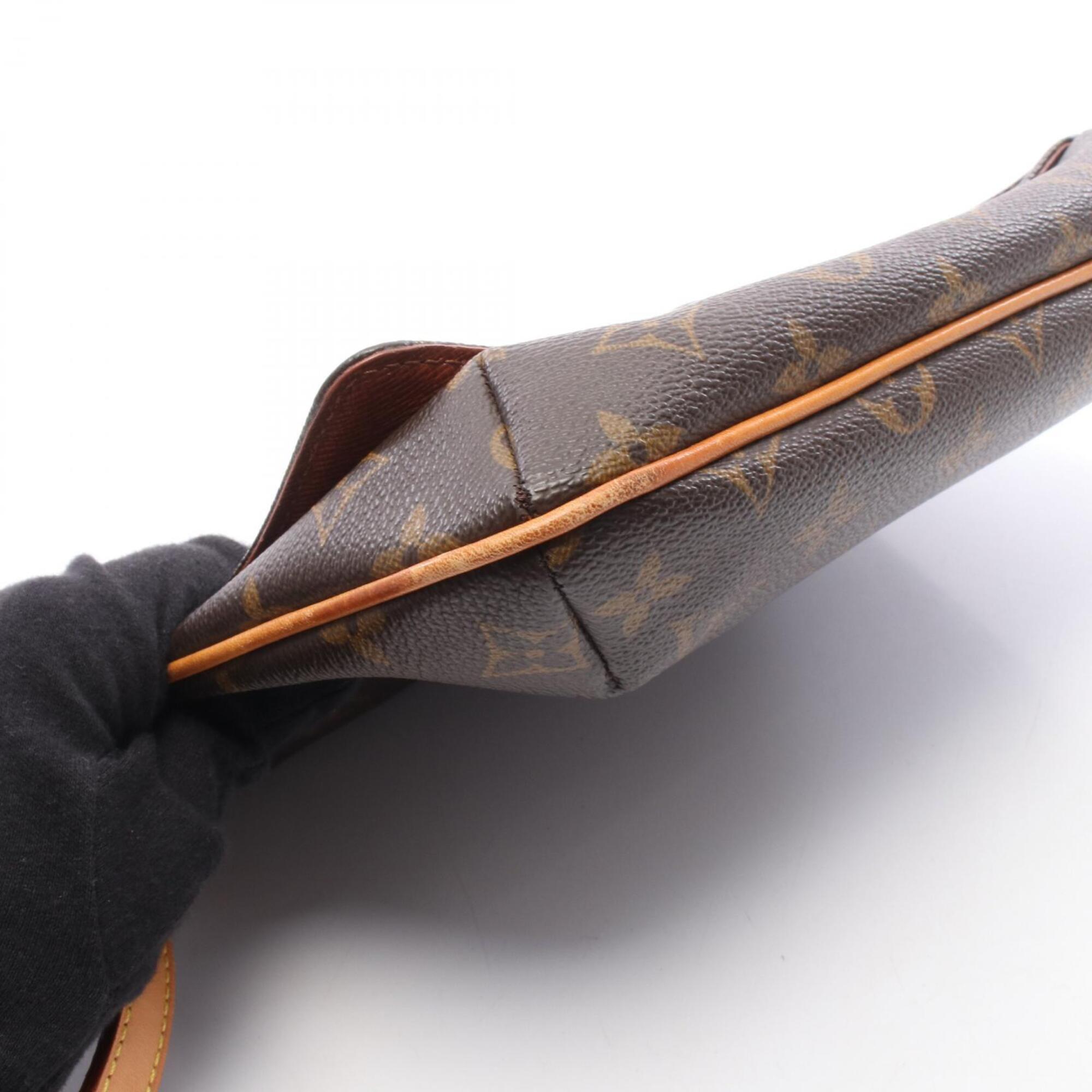 Louis Vuitton Brown Coated Canvas Leather Handbag Shoulder Bag (Pre-Owned)