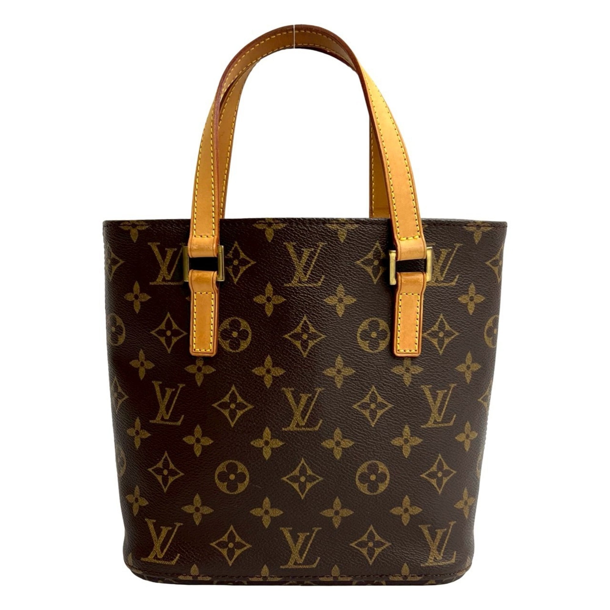 Louis Vuitton Brown Leather Pvc Handbag Tote Bag (Pre-Owned)