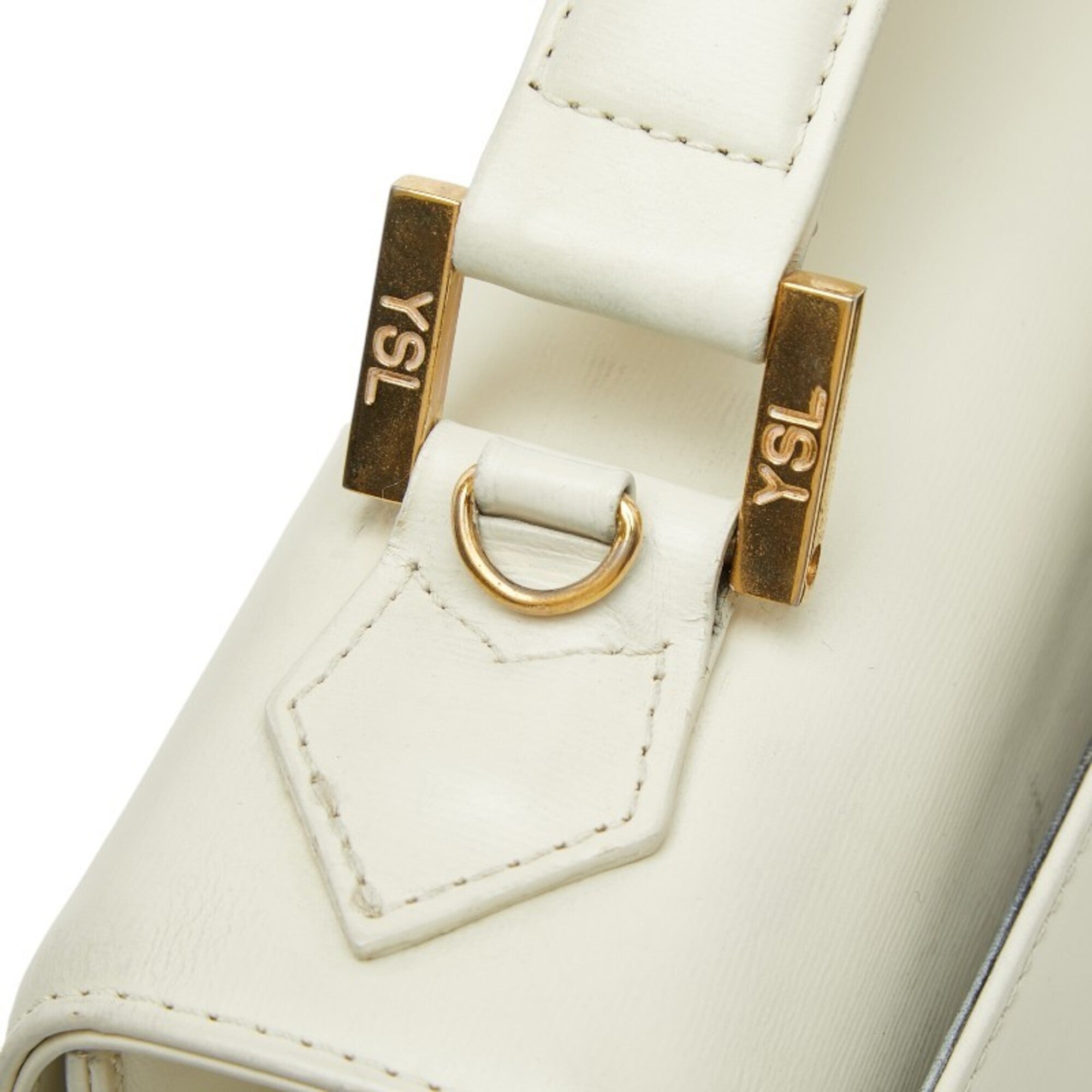 Saint Laurent White Leather Handbag Shoulder Bag (Pre-Owned)
