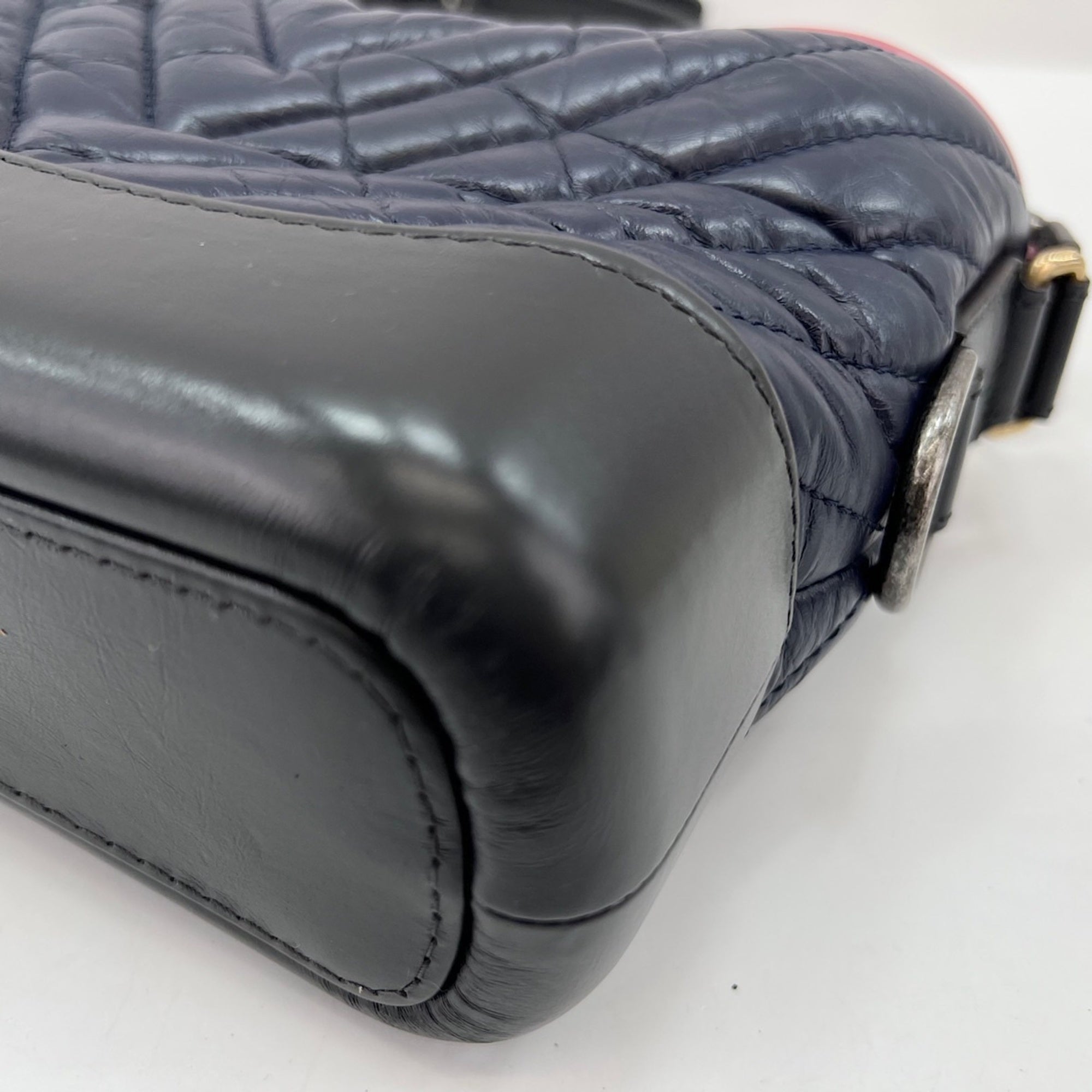 Chanel Navy Leather Shoulder Bag (Pre-Owned)