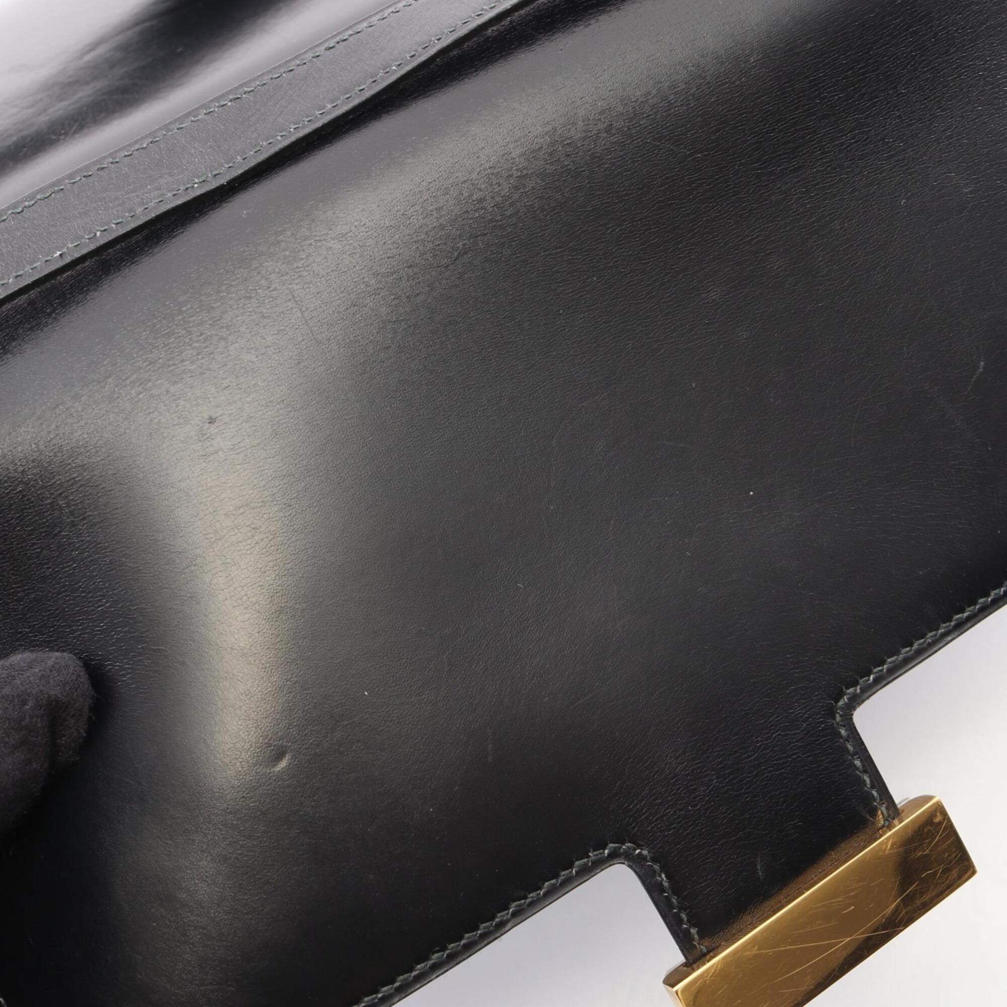 Hermes Constance Black Box Calf Leather Handbag Shoulder Bag (Pre-Owned)