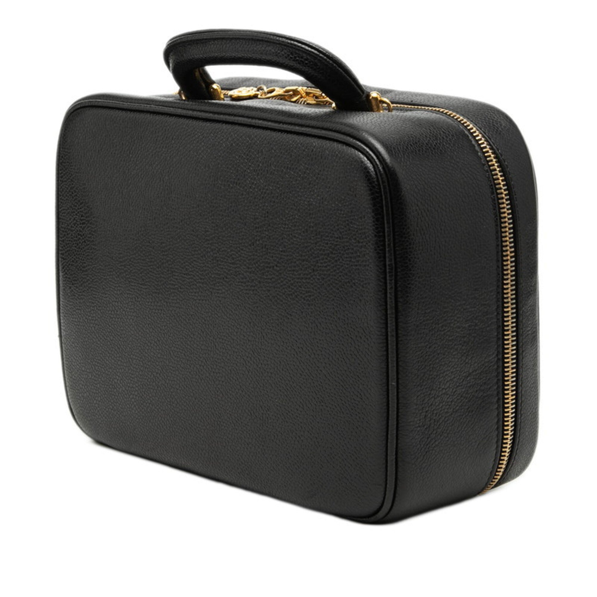 Chanel Black Grained Calfskin Handbag Shoulder Bag (Pre-Owned)