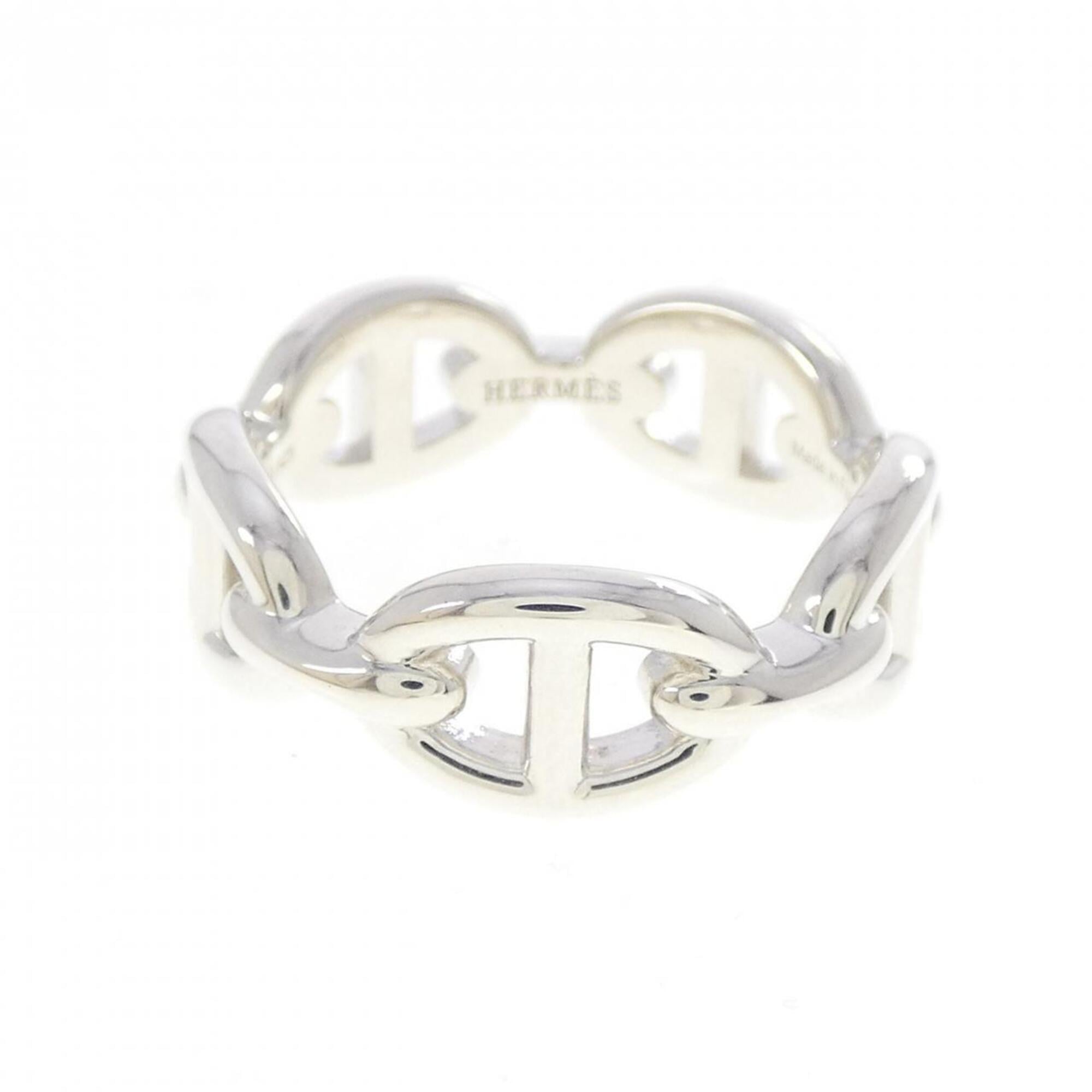 Hermes Silver 925 Band Ring (Pre-Owned)