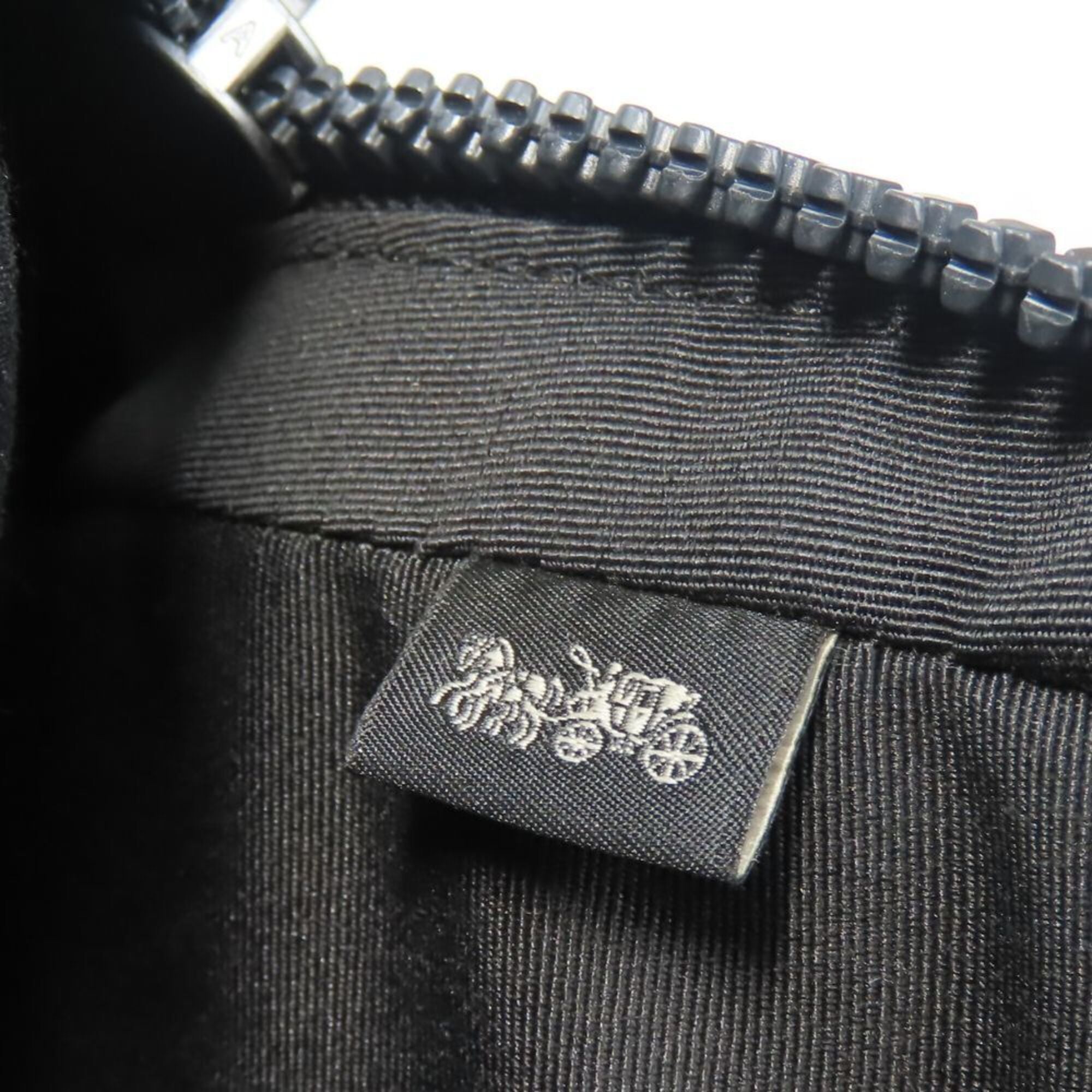 Coach Signature Black Gray Pvc Coated Canvas Leather Sling Bag (Pre-Owned)