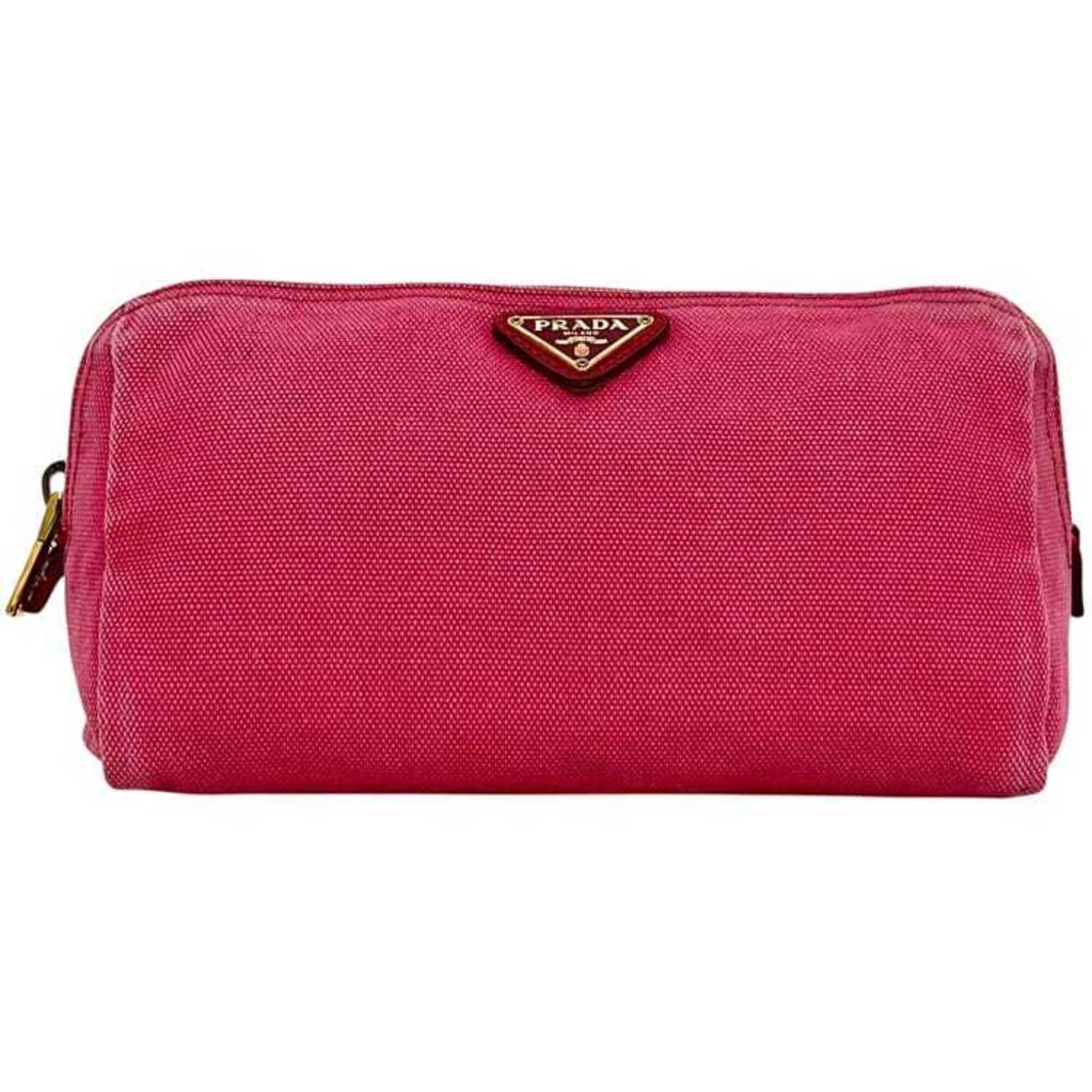 Prada Pink Canvas Pouch (Pre-Owned)