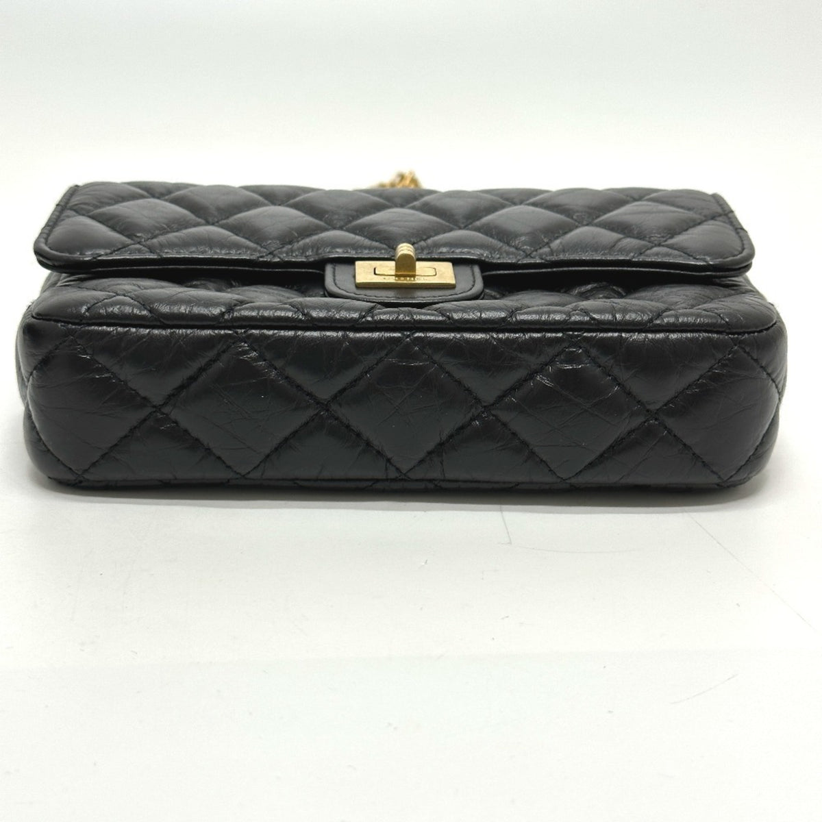 Chanel 2.55 Black Leather Shoulder Bag (Pre-Owned)