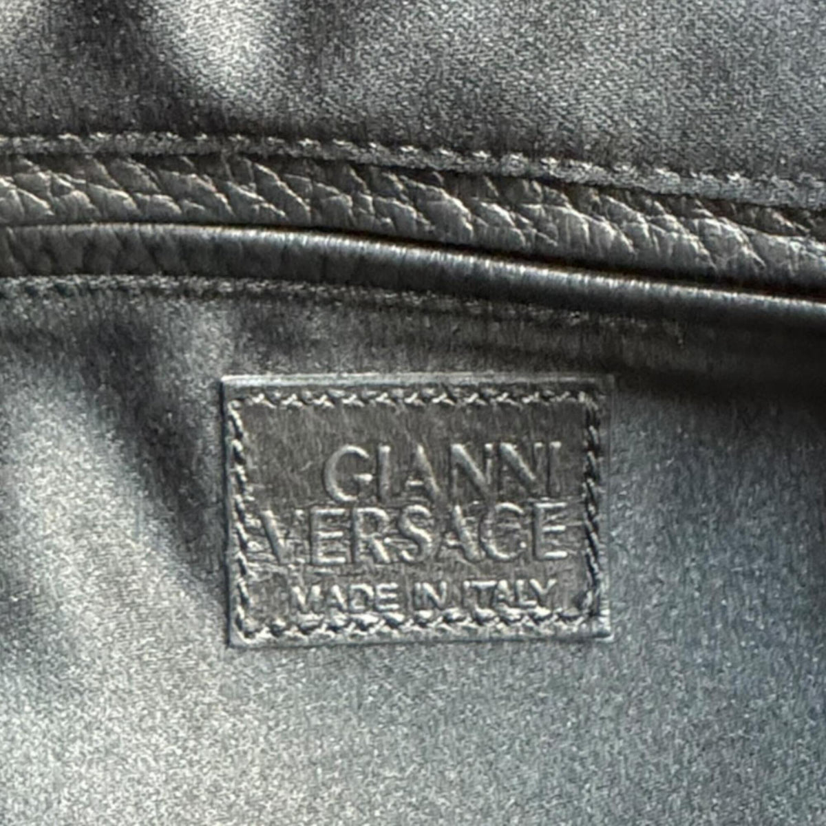 Versace Black Canvas Handbag (Pre-Owned)