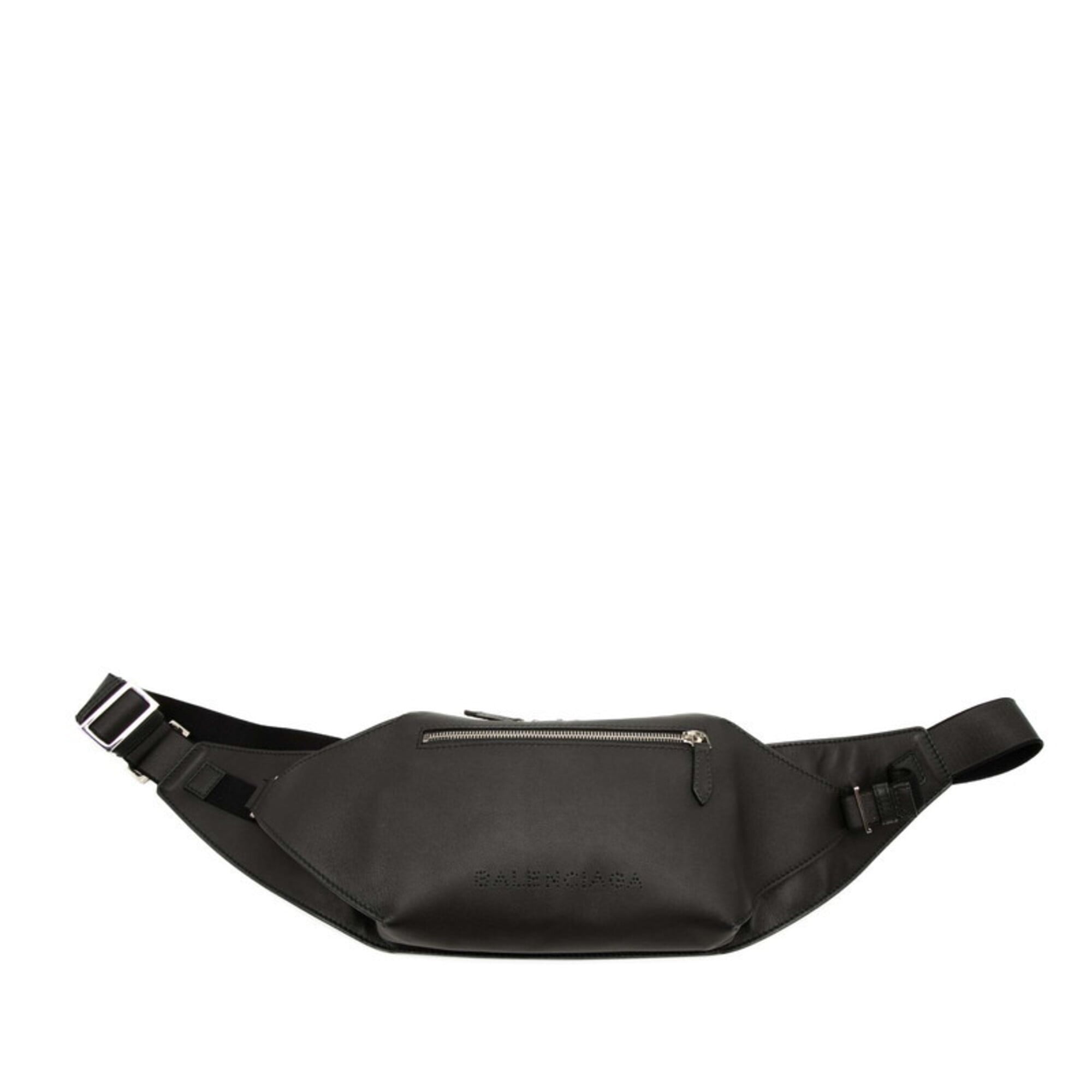 Balenciaga Black Leather Fanny Pack Sling Bag (Pre-Owned)