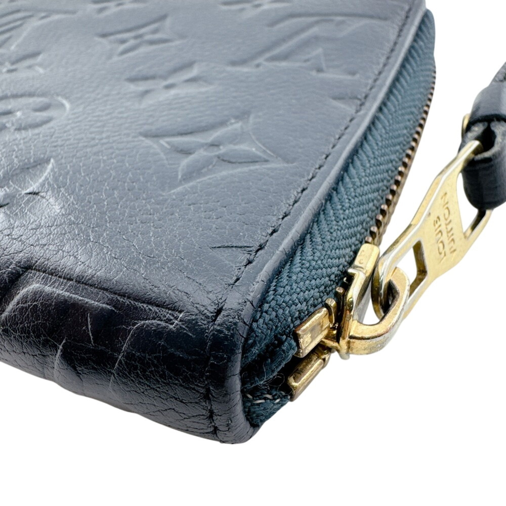 Louis Vuitton Navy Leather Long Wallet (Bi-Fold) (Pre-Owned)