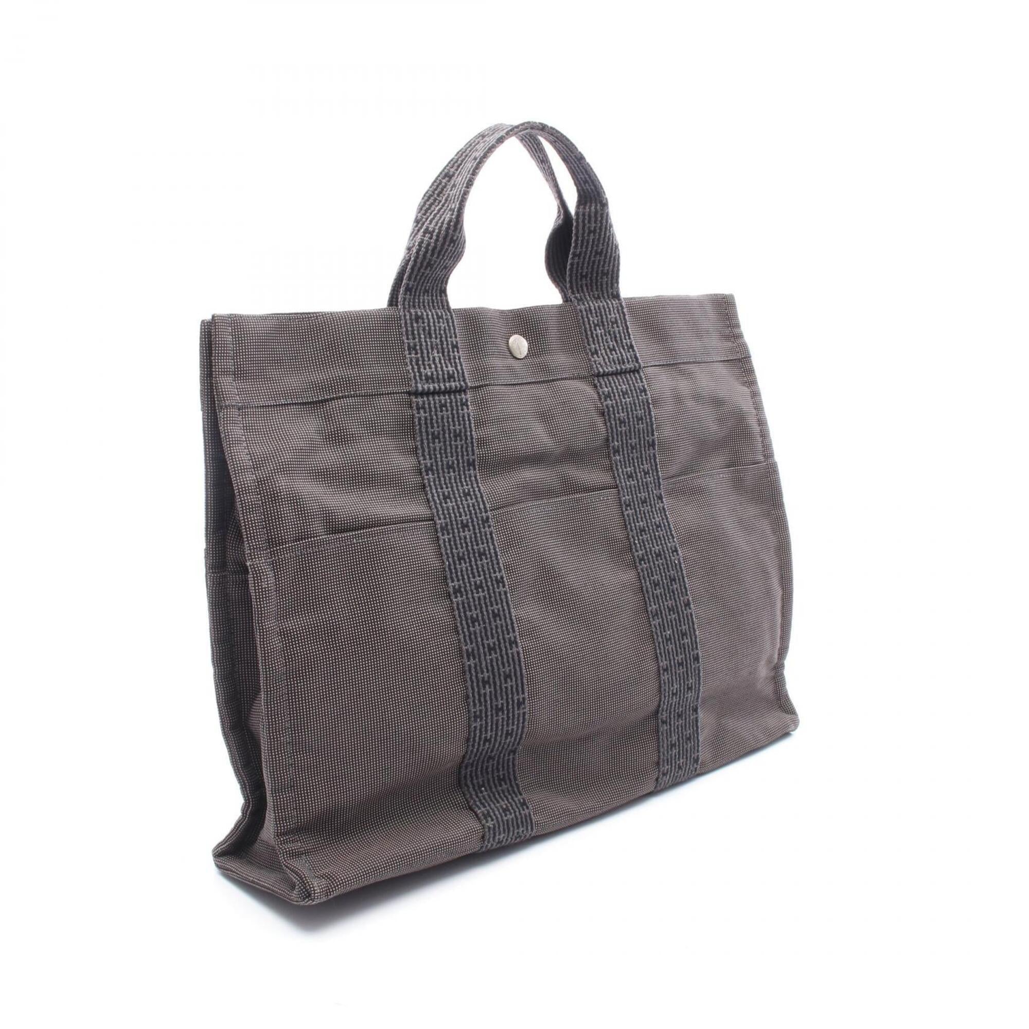 Hermes Gray Nylon Handbag Tote Bag (Pre-Owned)