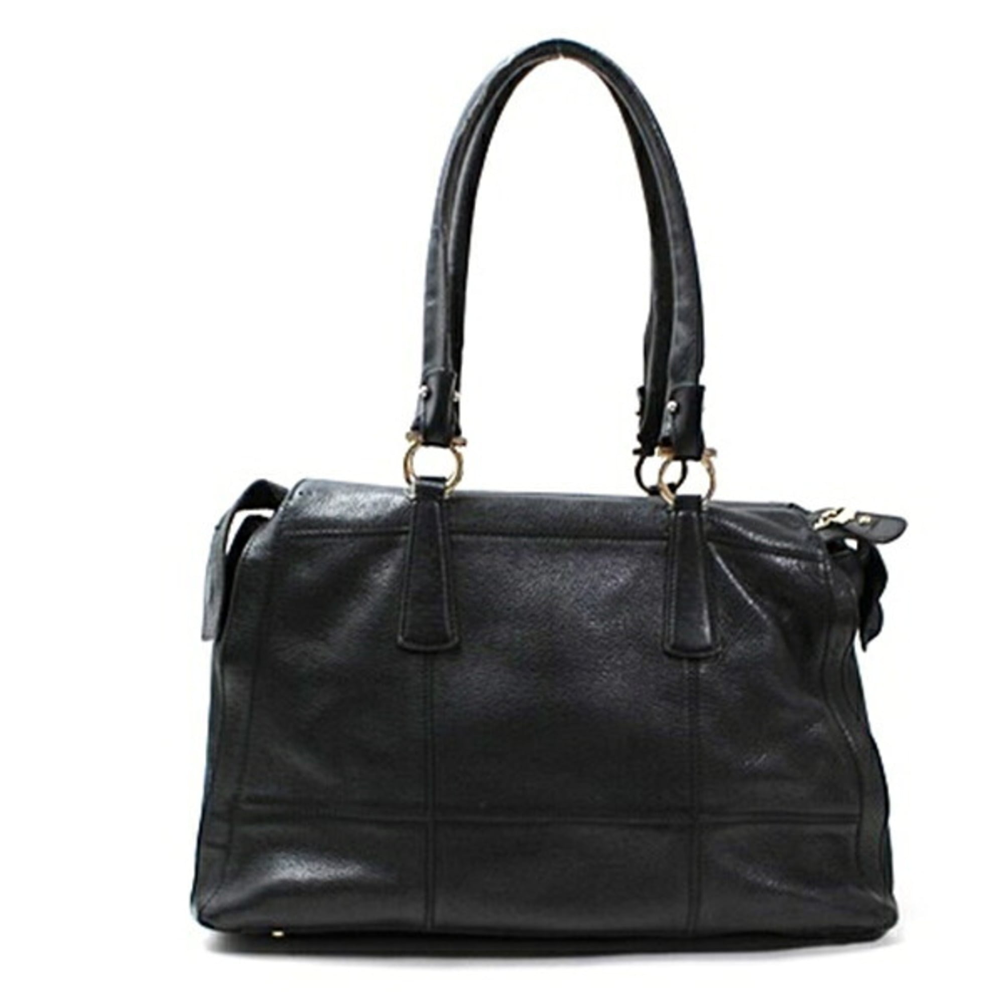 Salvatore Ferragamo Light Brown Navy Leather Tote Bag (Pre-Owned)